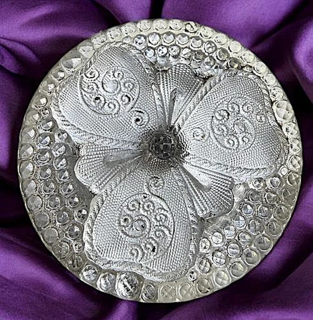 A DIVISION ONE LACY GLASS BUTTON