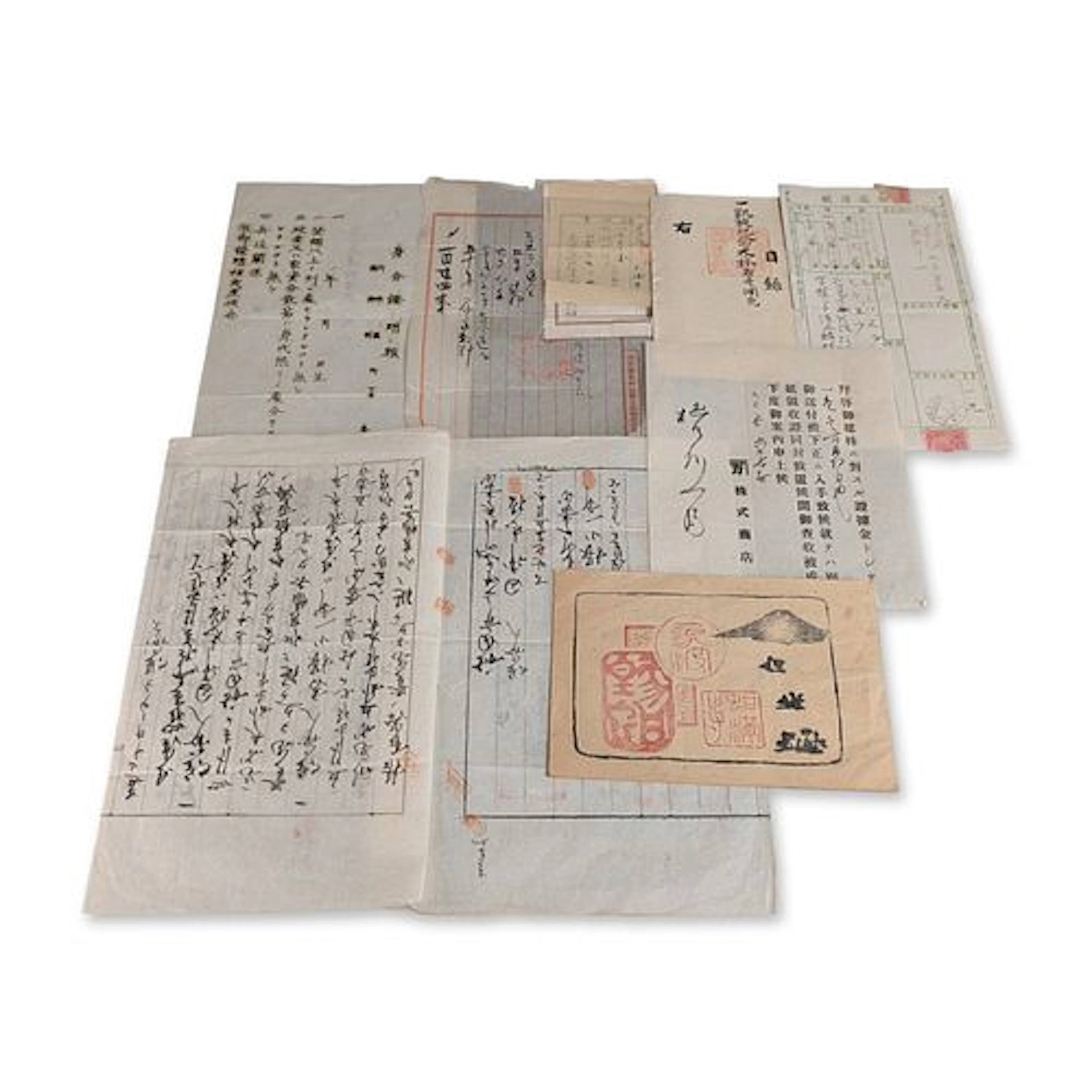 20pc Japanese Ephemera and Documents Including Meiji and Taisho Eras