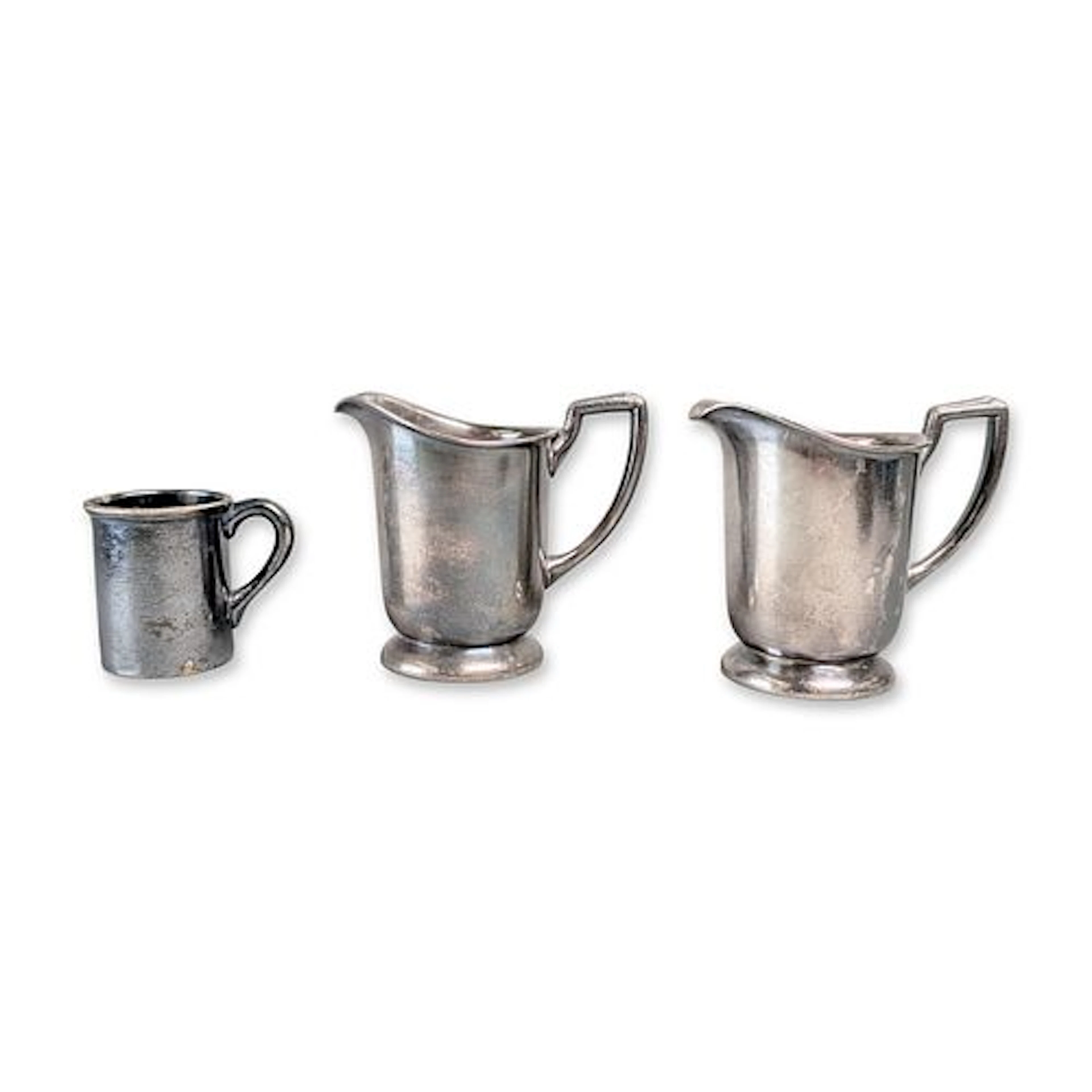 3pc Gorham and International Silver Soldered Creamers Group