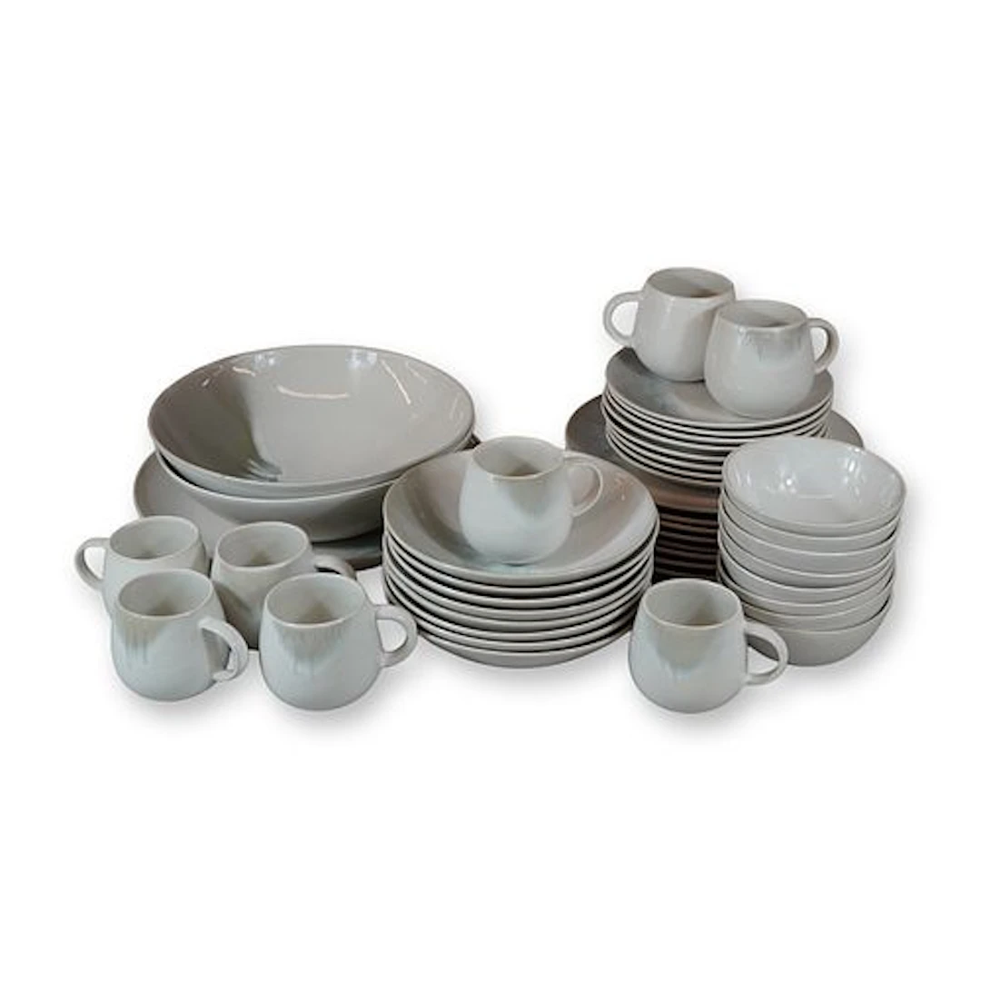 43pc Crate & Barrel Ora Stoneware Dinnerware Set, Service for 8