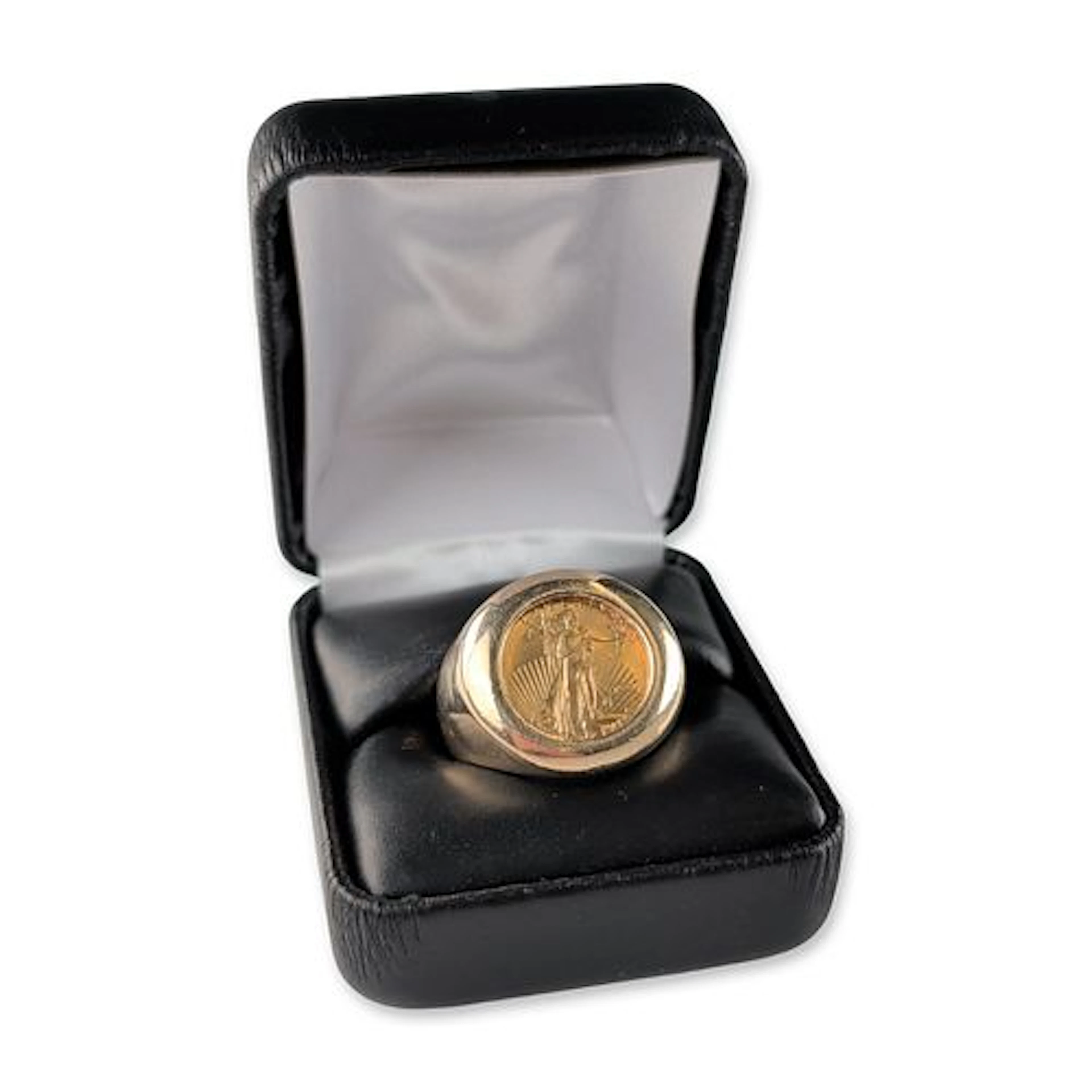 14K Yellow Gold American Eagle Coin Ring