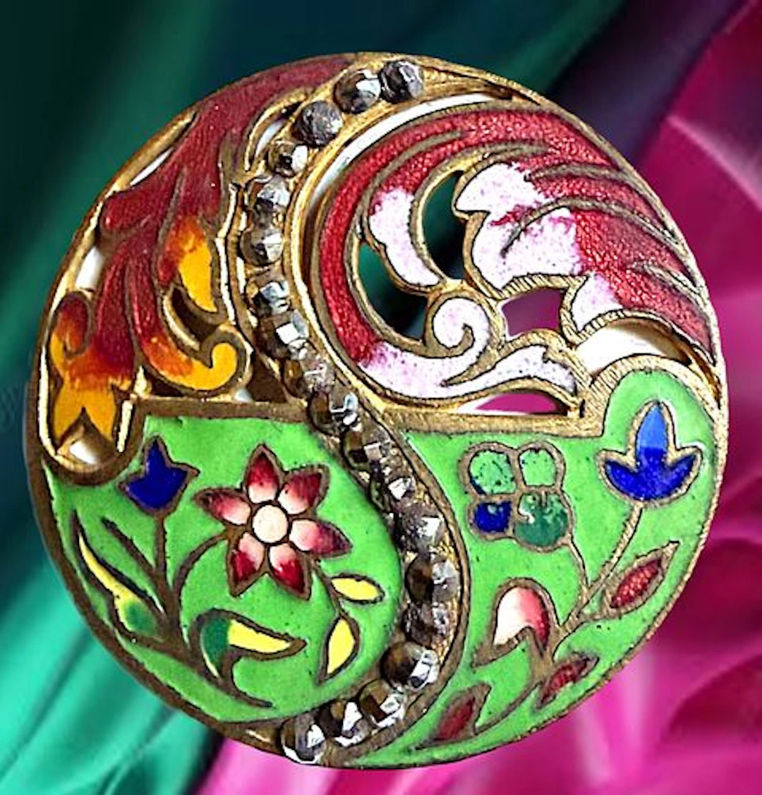 A DIVISION ONE COLORFUL ENAMEL BUTTON