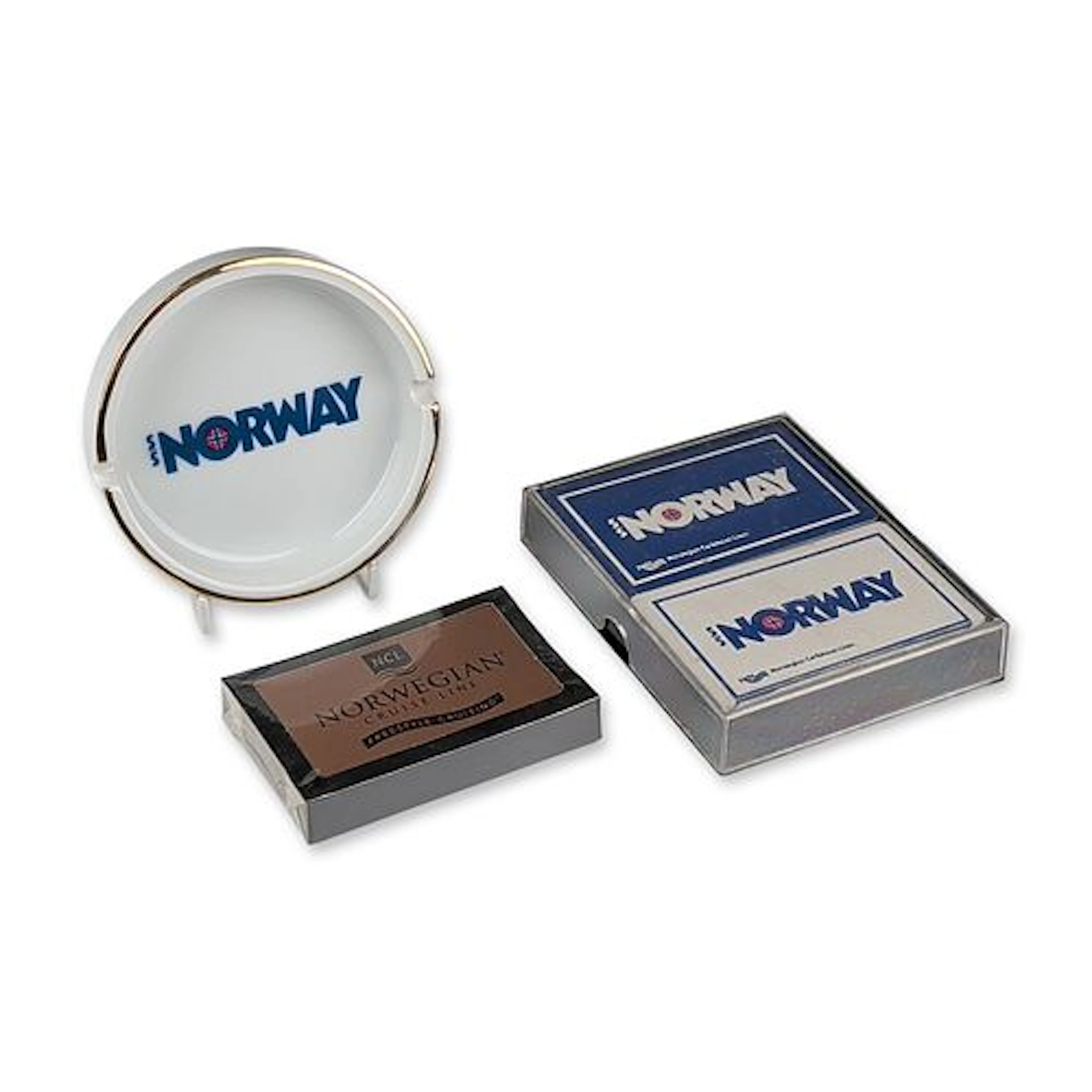 3pc Norwegian Cruise Line Memorabilia Ash Tray and Playing Cards