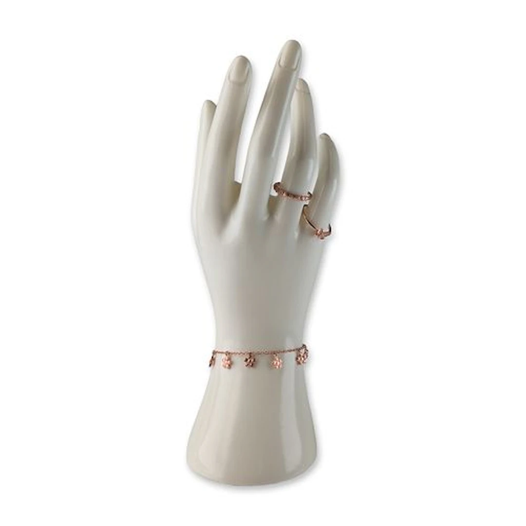 3pc Pura Vida Rose Tone Butterfly and Floral Bracelet and Rings