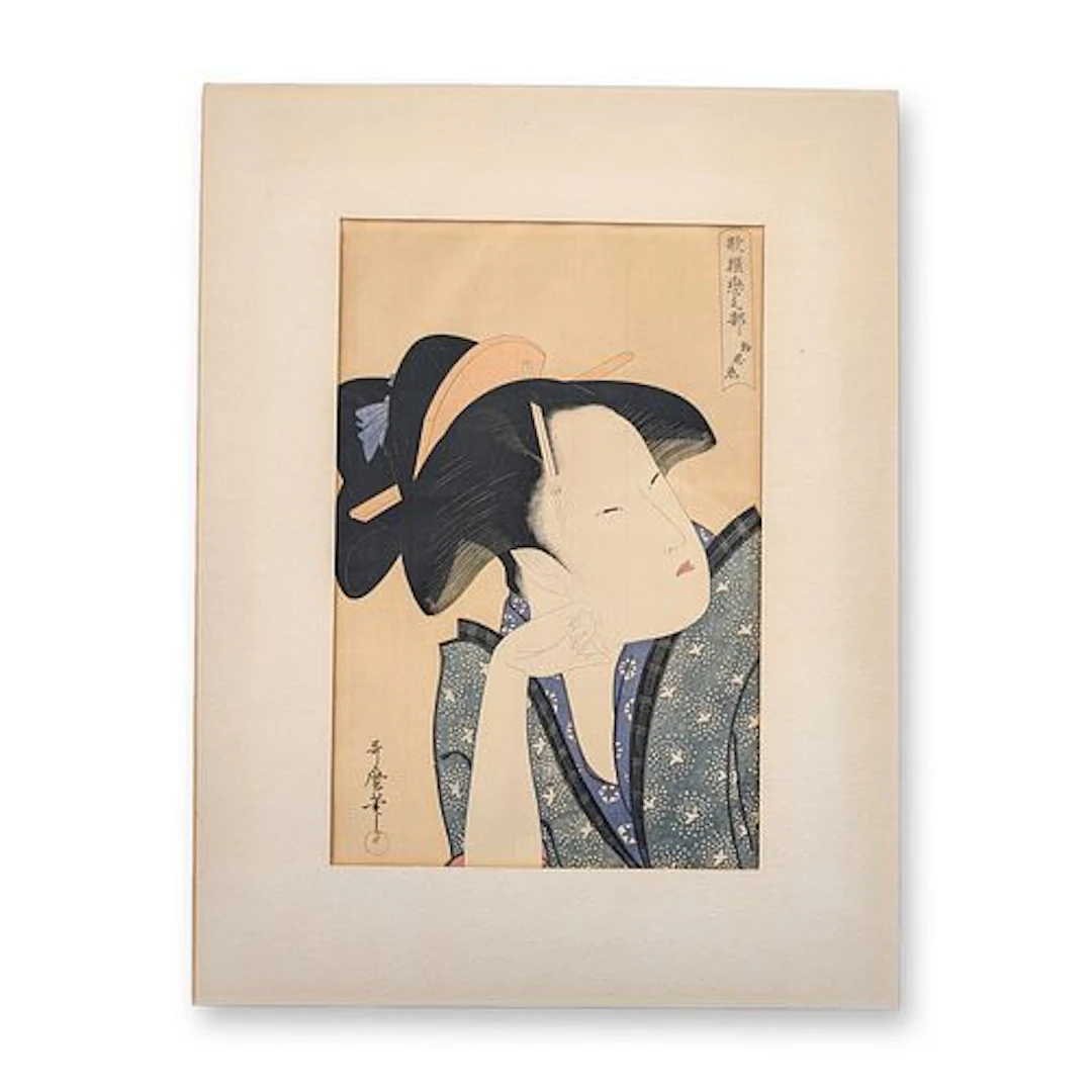 After Kitagawa Utamaro (Japanese 1753-1806) Woodcut on Paper, Anthology