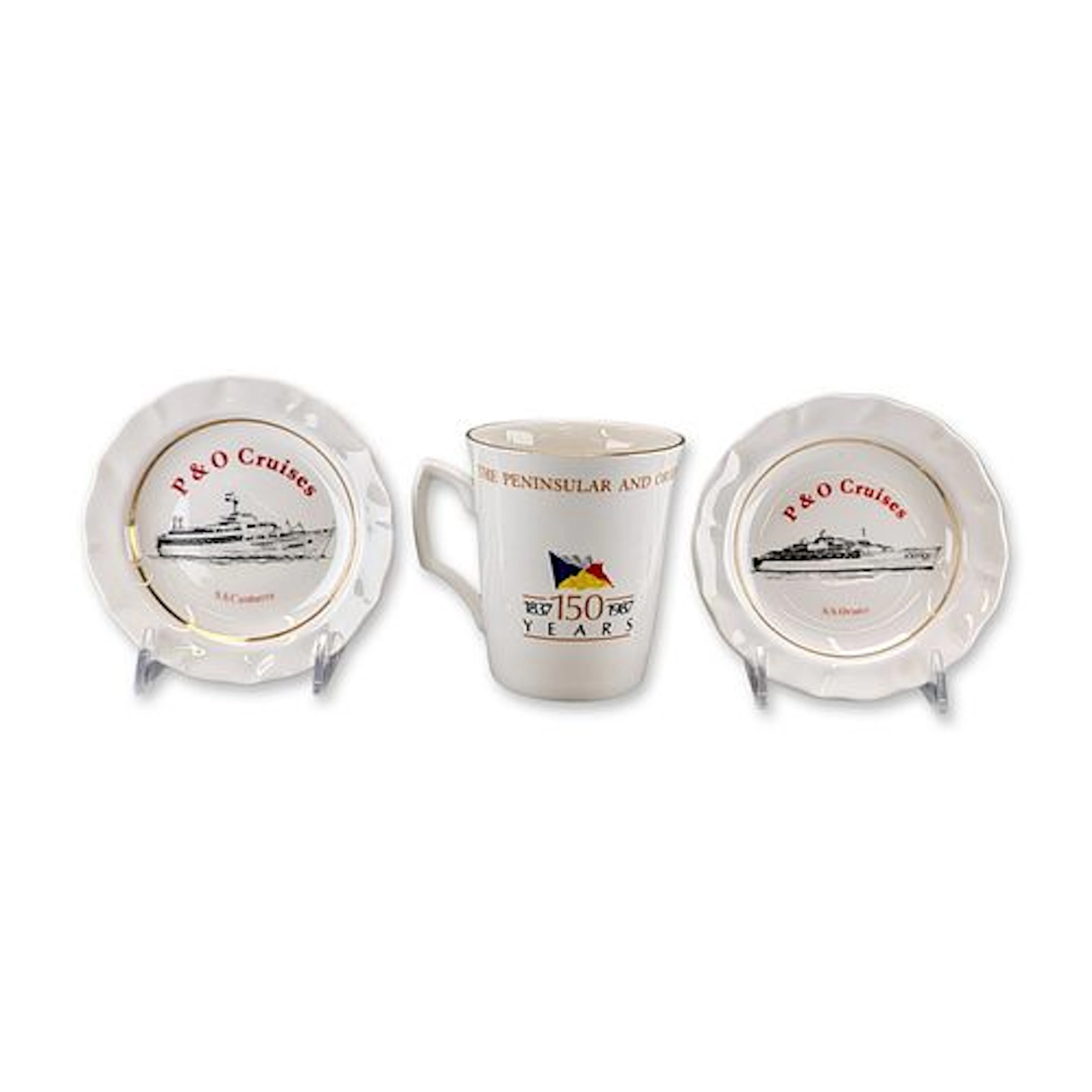 3pc P&O 150th Anniversary Commemorative Ceramics