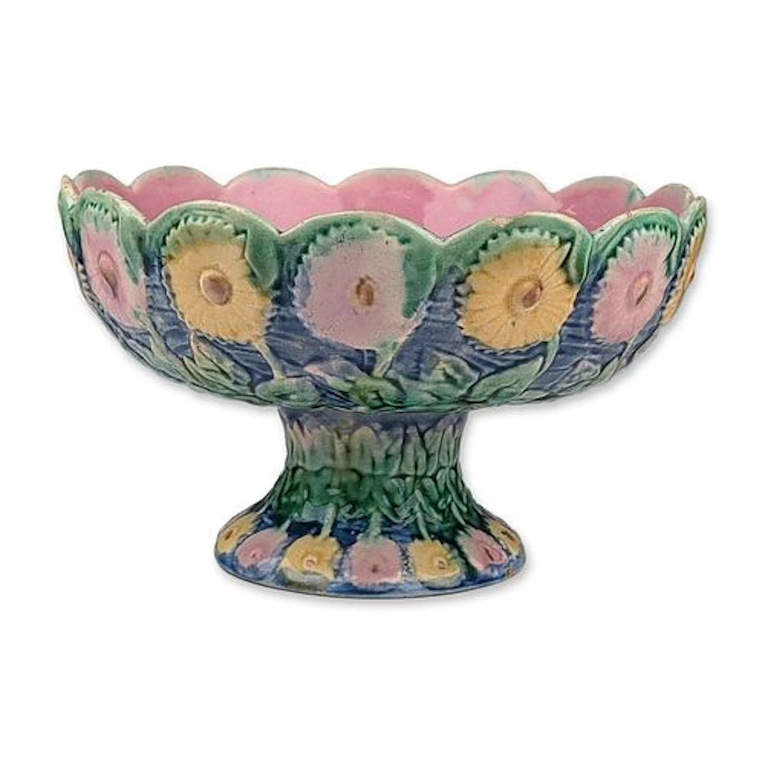 Vintage Regency Smith and Hill Footed Majolica Bowl