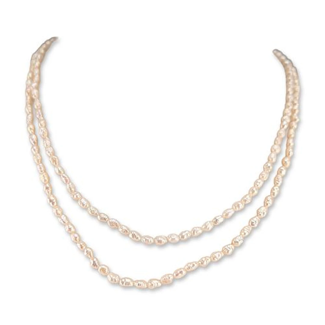 14K Yellow Gold Double Strand Baroque Pearl Necklace