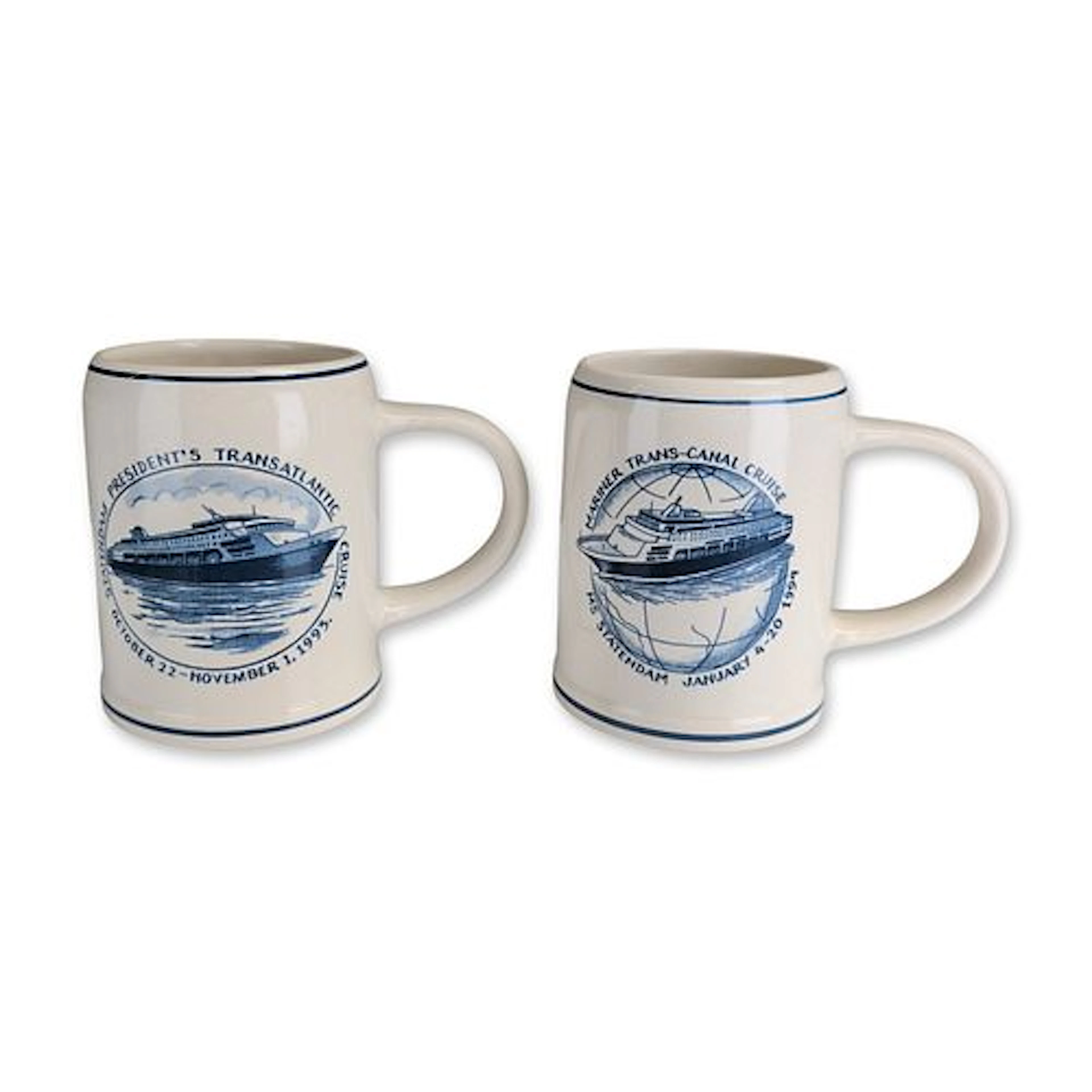 2pc Royal Goedewaagen, The Holland America Line Cruise Mugs w/ COA