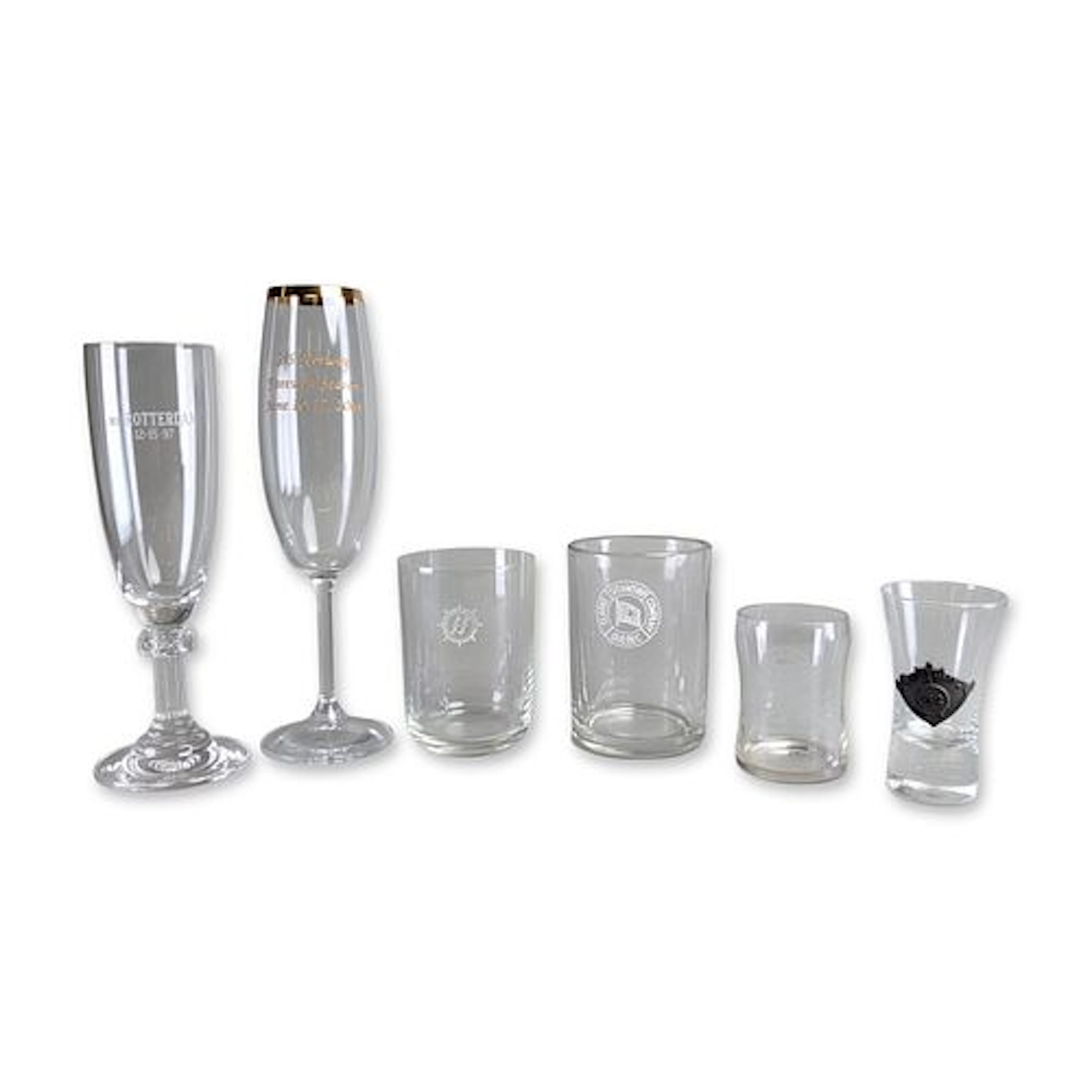 6pc Maritime Souvenir Drinking Glasses, Include Queen Mary 2