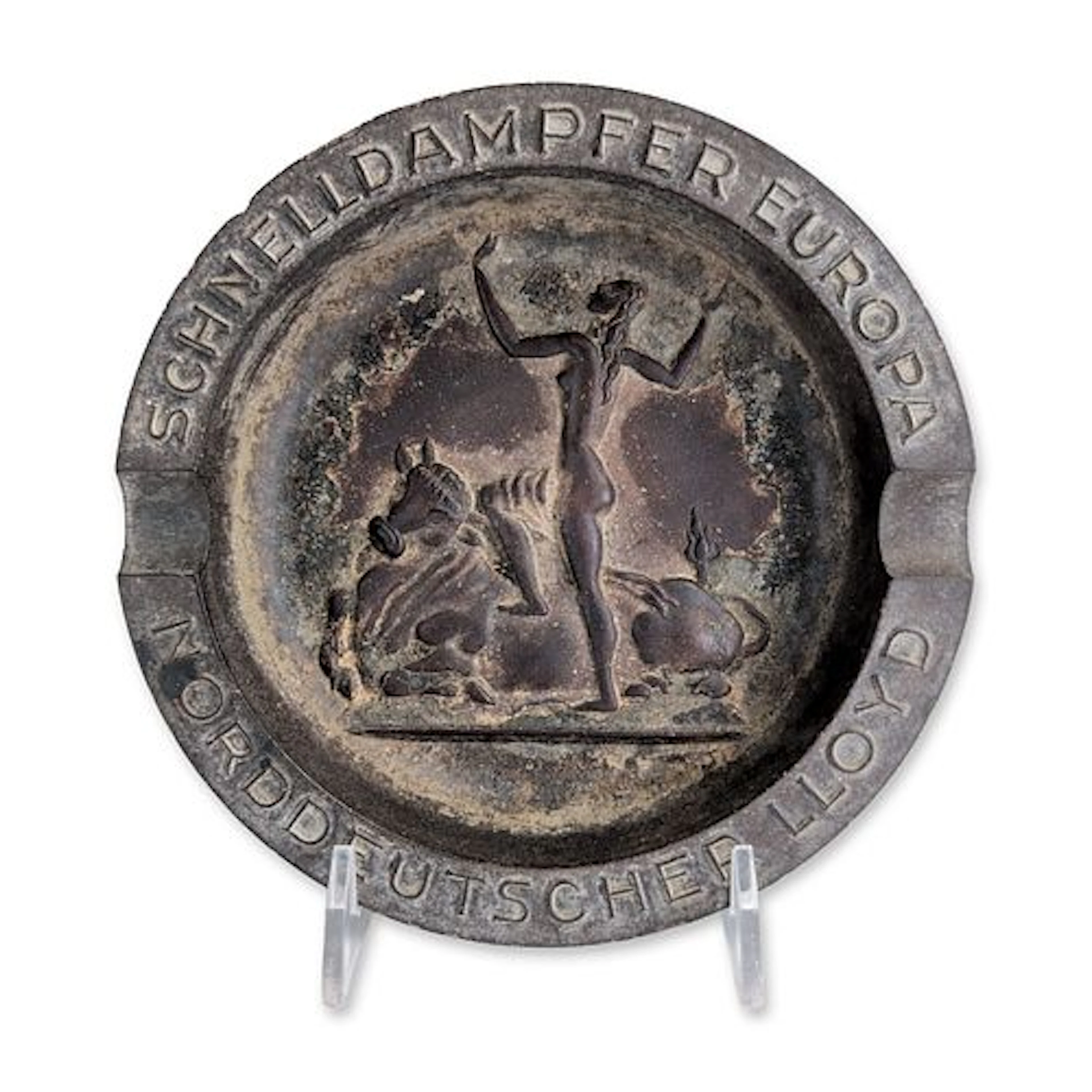 1930s Nord deutscher Lloyd SS Europa Metal Ashtray