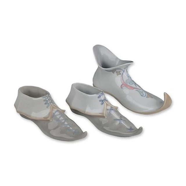 Lladro Spain Glazed Porcelain Jester Shoe Figurines