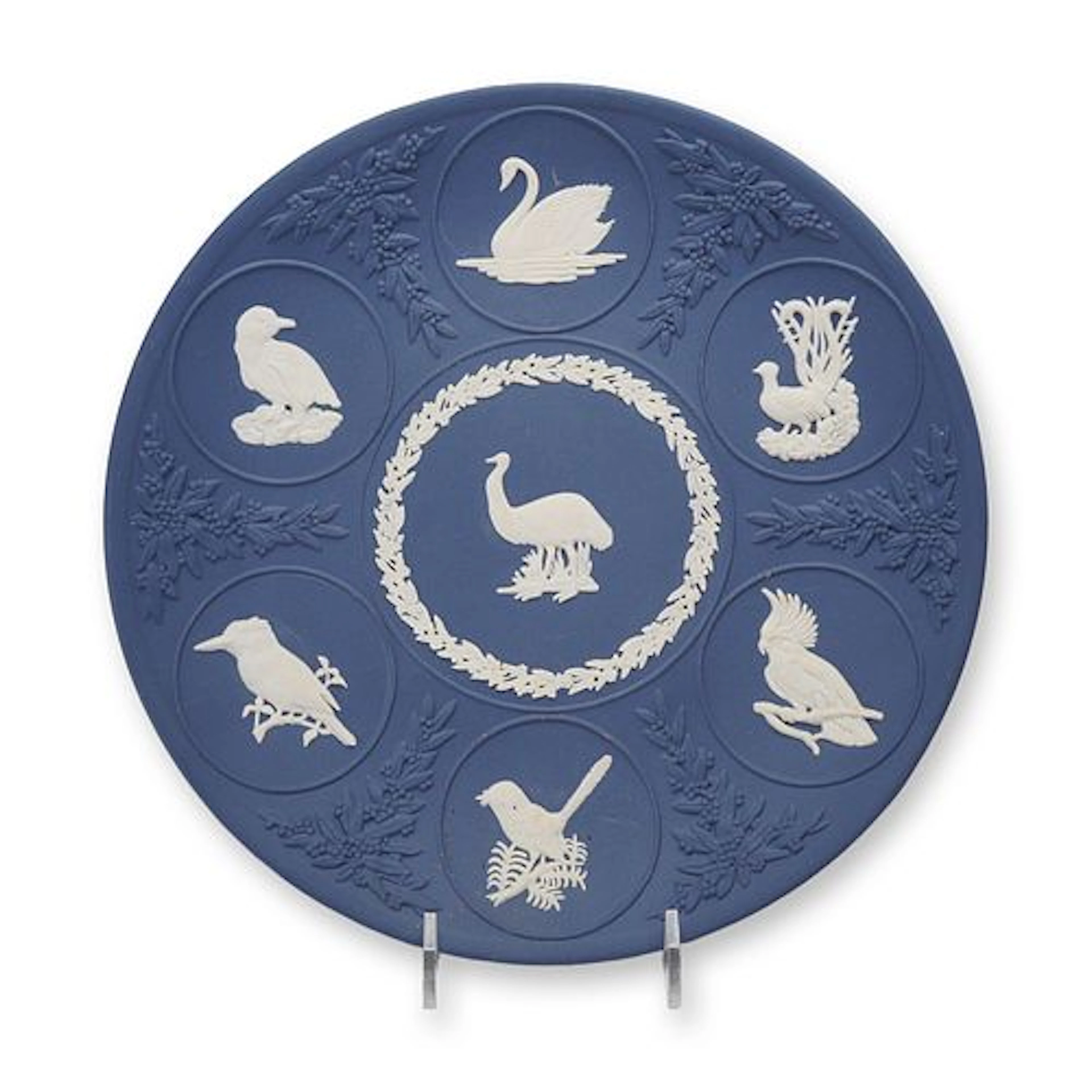 Wedgwood Blue Jasperware Limited Edition Australian Birds Plate
