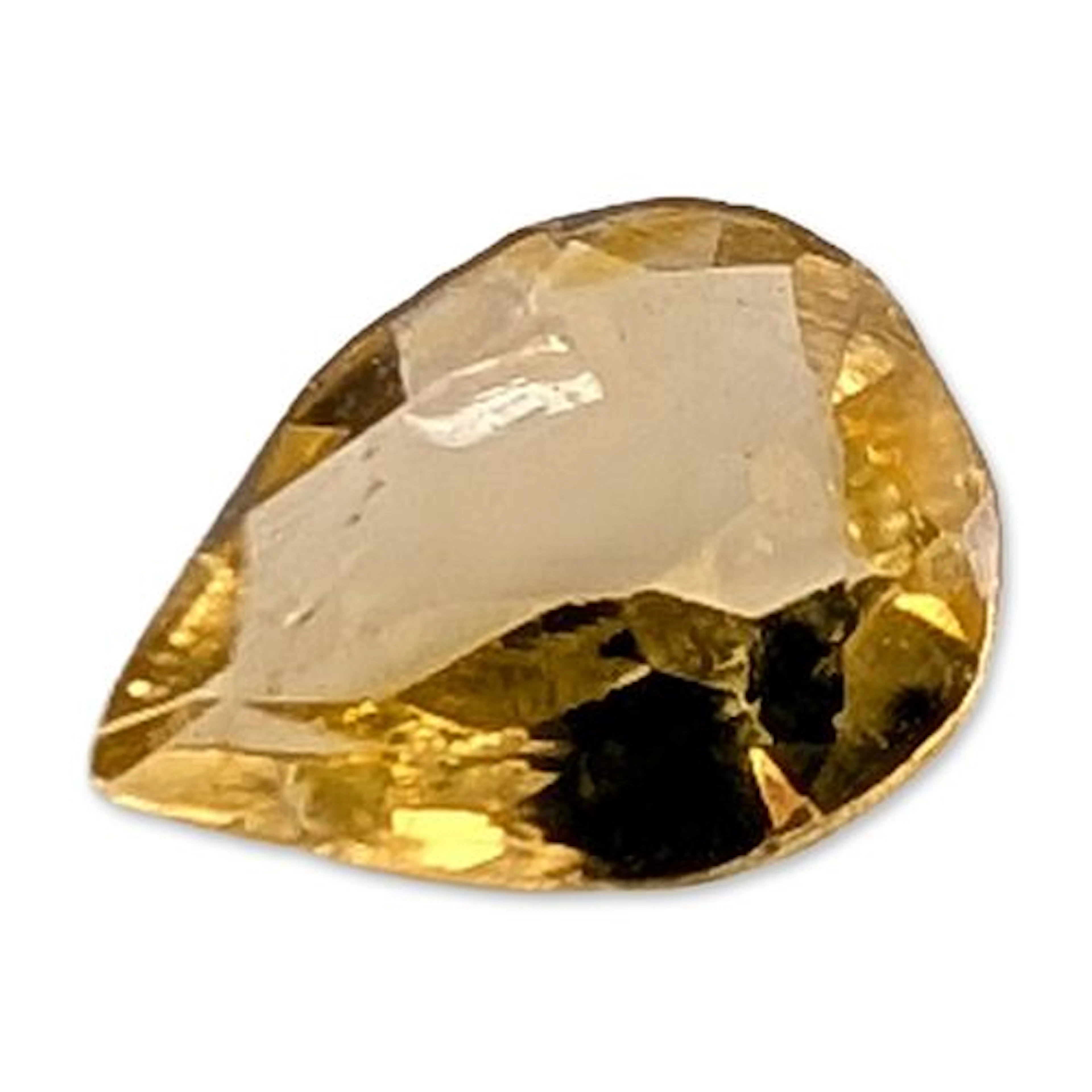 Loose Pear-Cut Yellow Citrine Gemstone