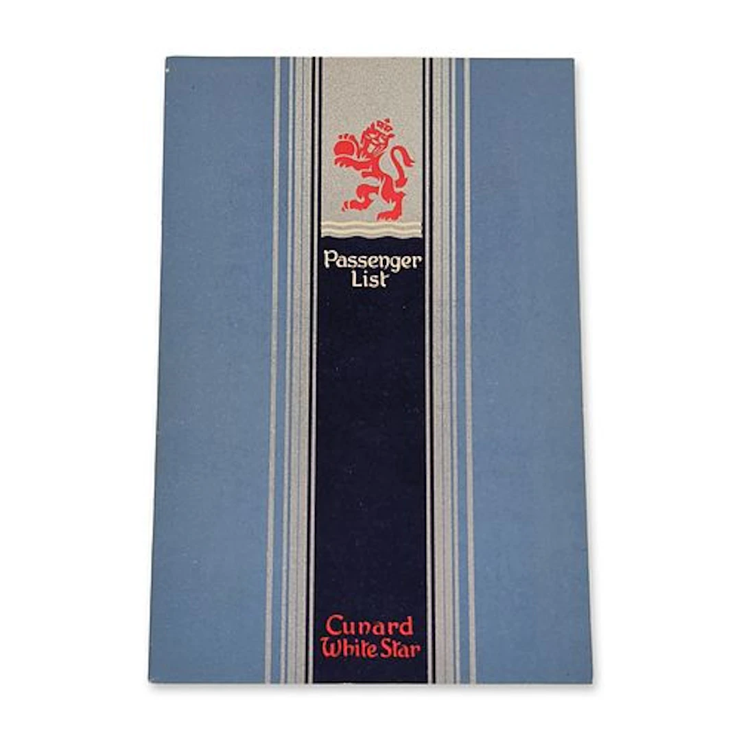 Cunard White Star RMS Queen Mary Passenger List 1949