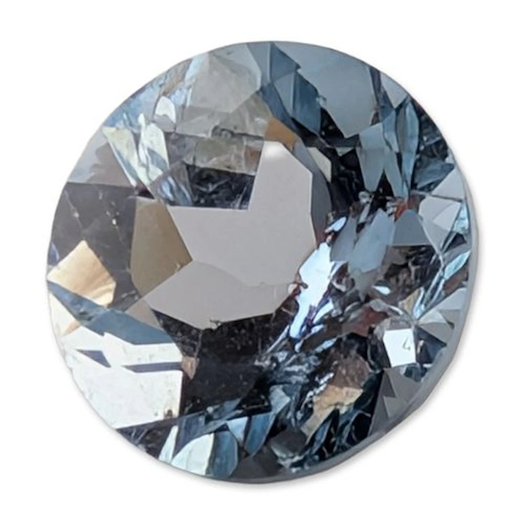 Round Modified Brilliant Cut Aquamarine Gemstone