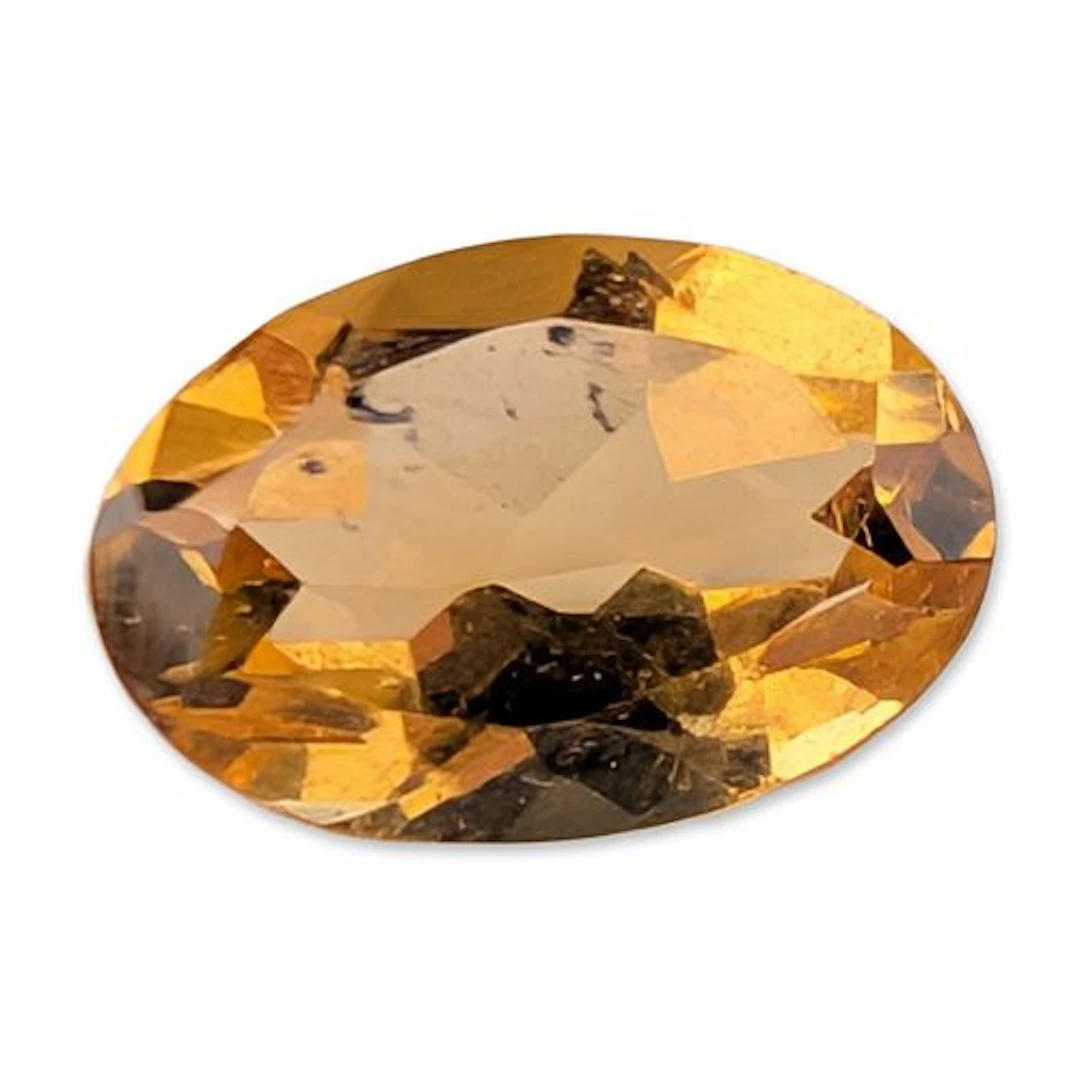 Oval Faceted Golden Citrine Type Gemstone