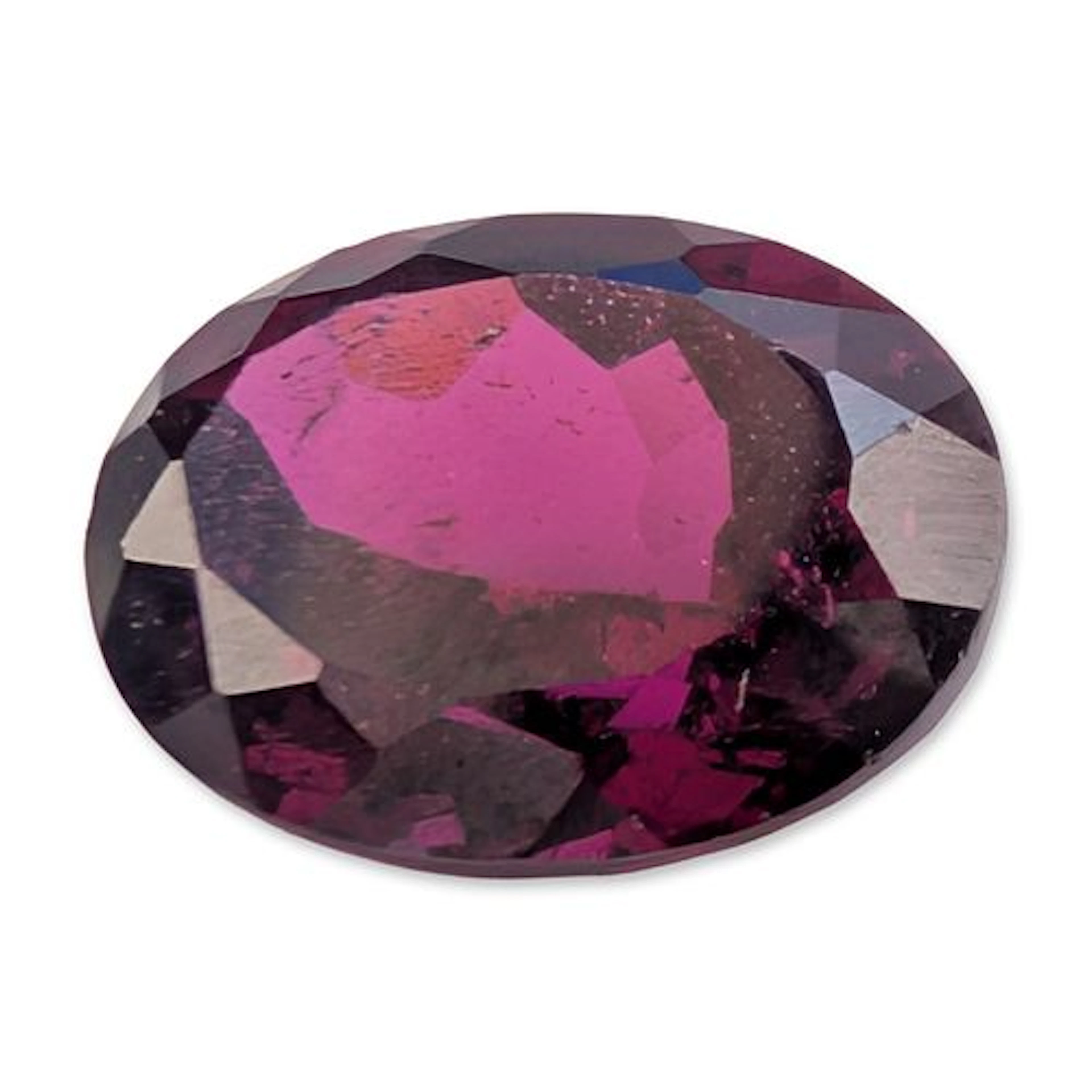 Oval Faceted Purplish Pink Gemstone