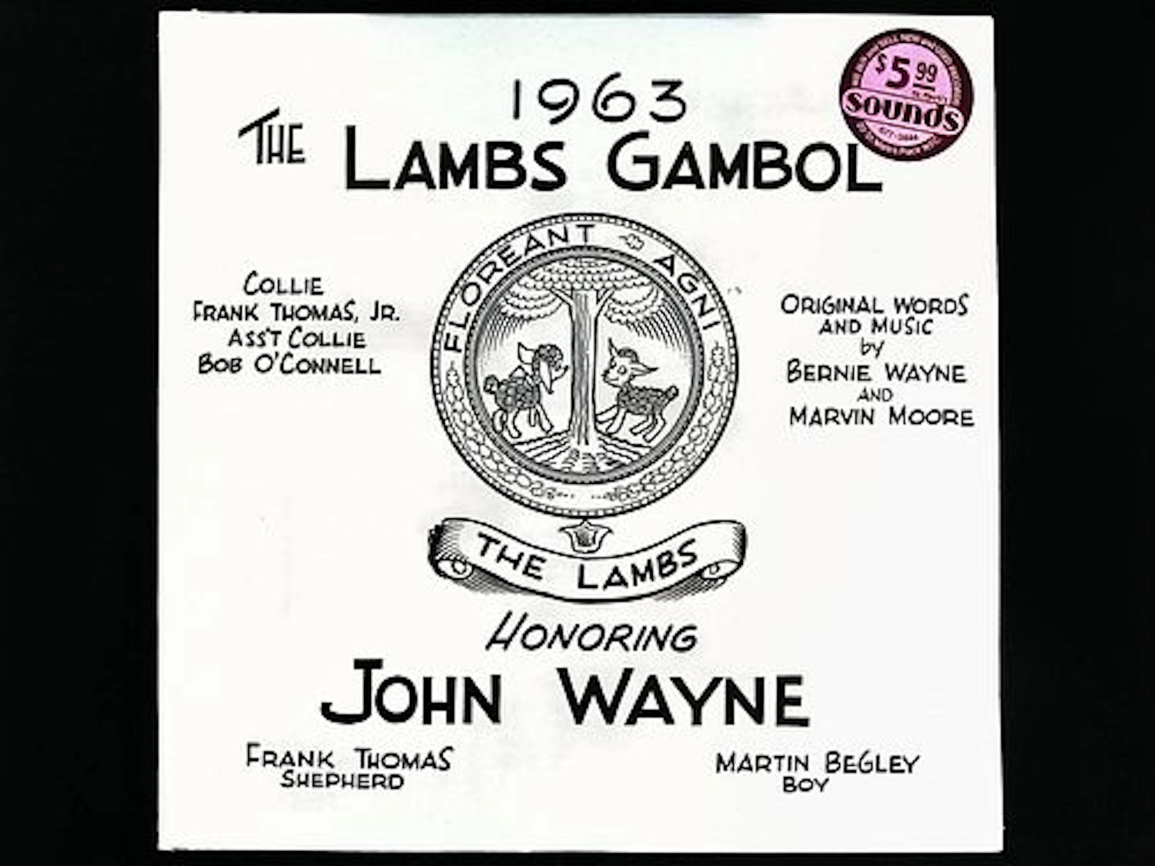 1963 Lambs Gambol Commemorative Record Album