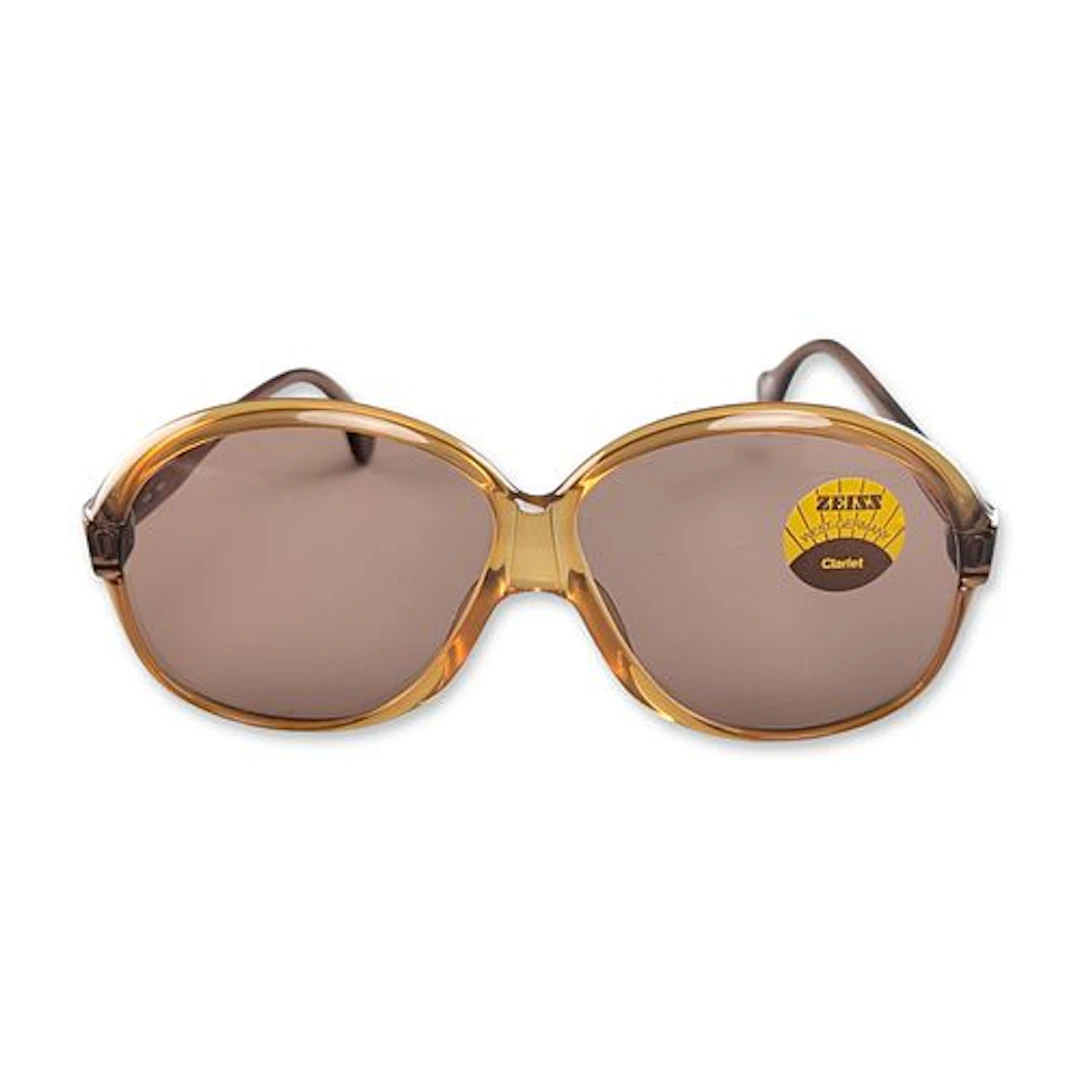 Carl Zeiss West Germany Translucent Amber Oversized Sunglasses w/
