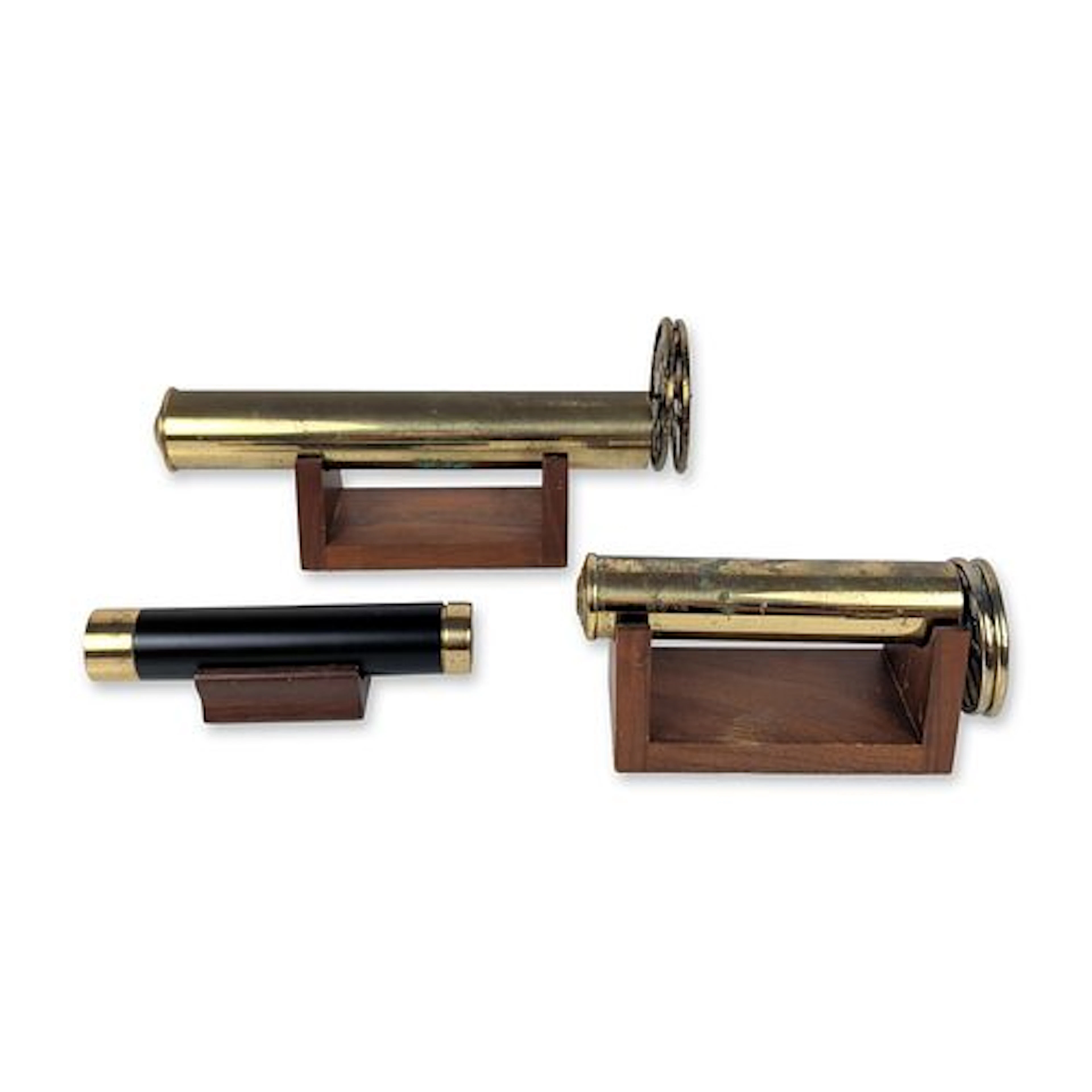 3pc Dee Mercedes Potter Handcrafted Brass and Stained Glass Kaleidoscope