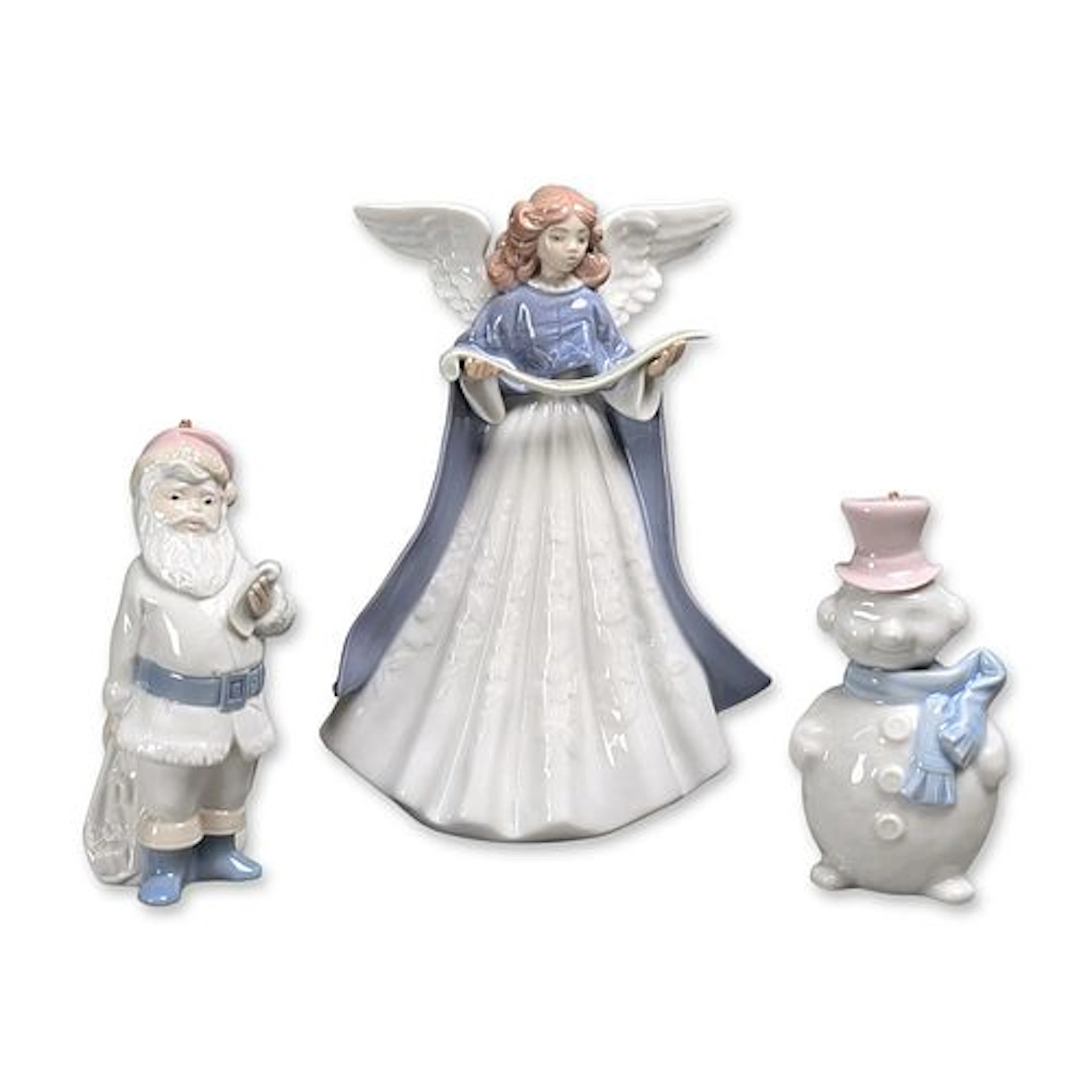 3pc Lladro Porcelain Holiday Figurine Including Angel of the Stars