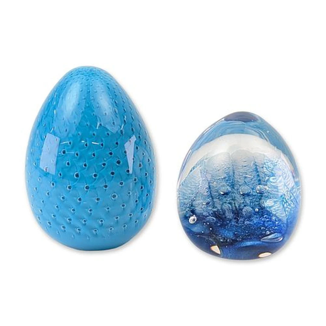 2pc Majorie Lapierre Signed Studio Art Glass Paperweight and Brazilian