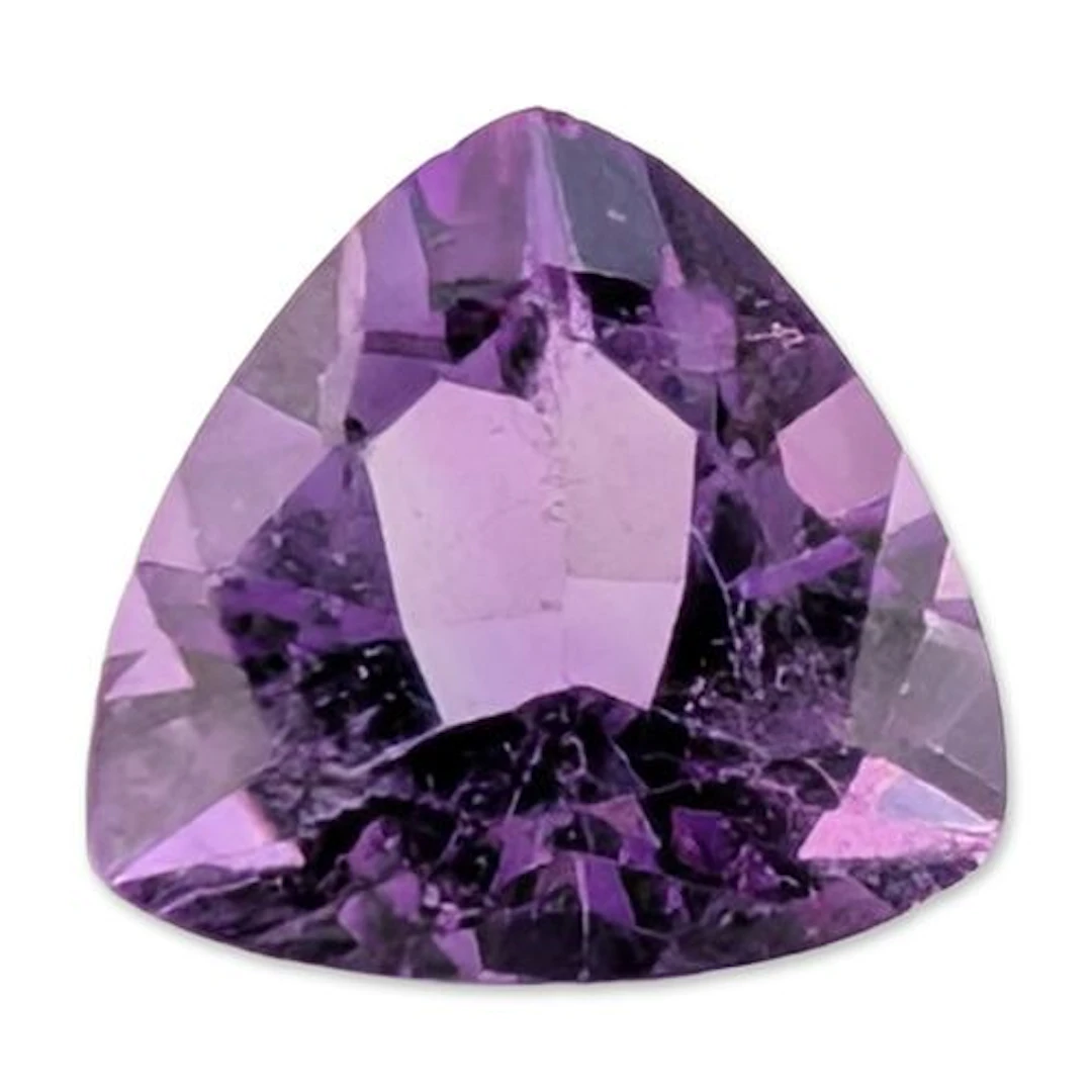 Trillion Cut Faceted Purple Amethyst