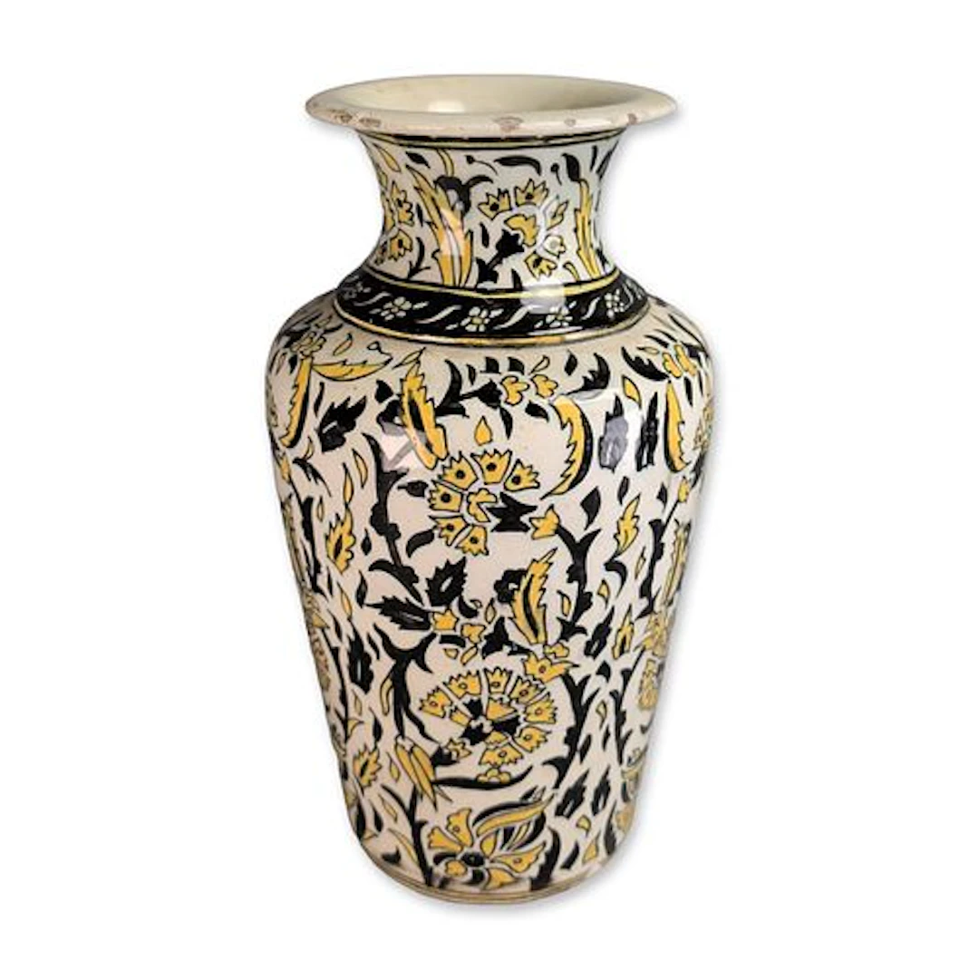 Hand Painted Ceramic Baluster Vase