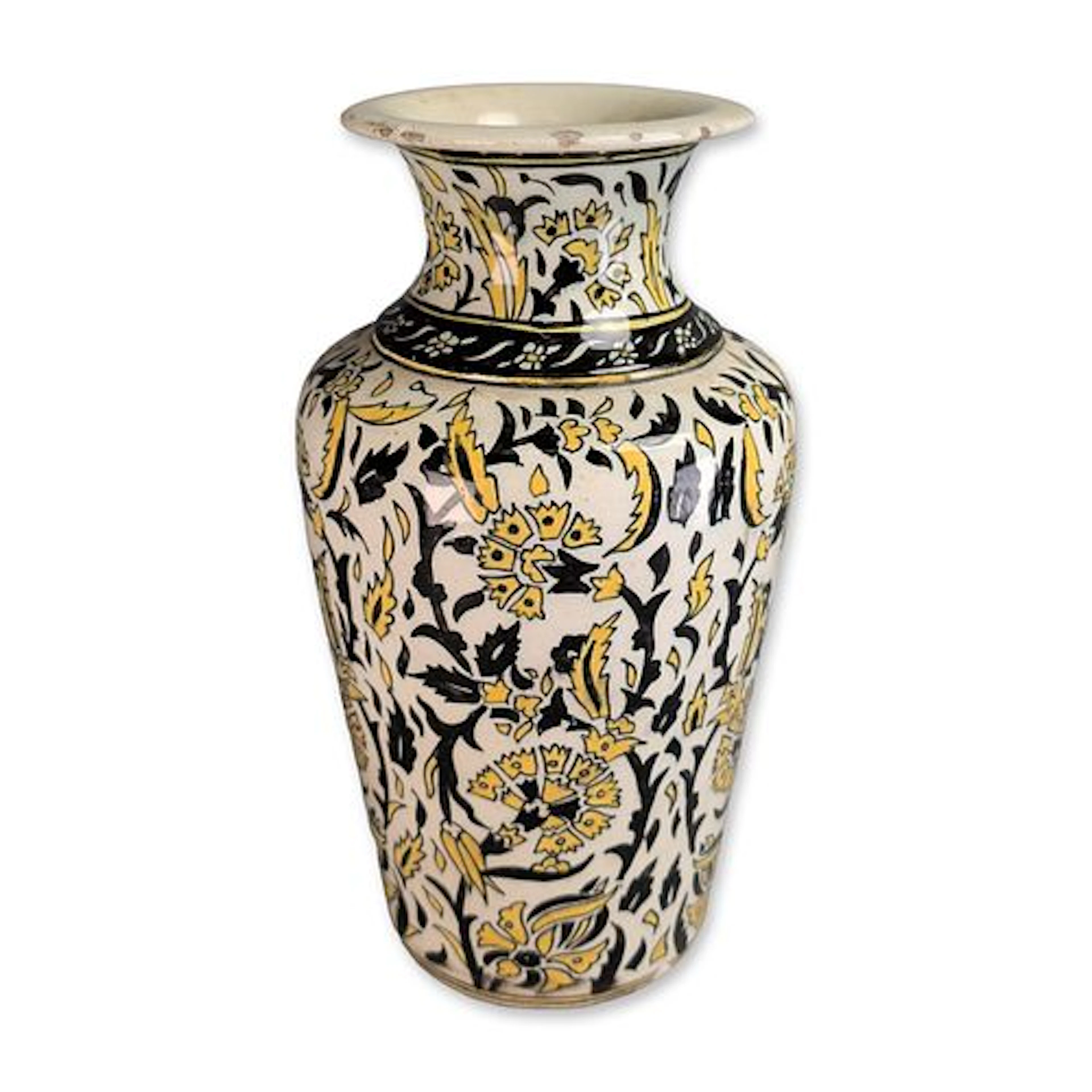 Hand Painted Ceramic Baluster Vase