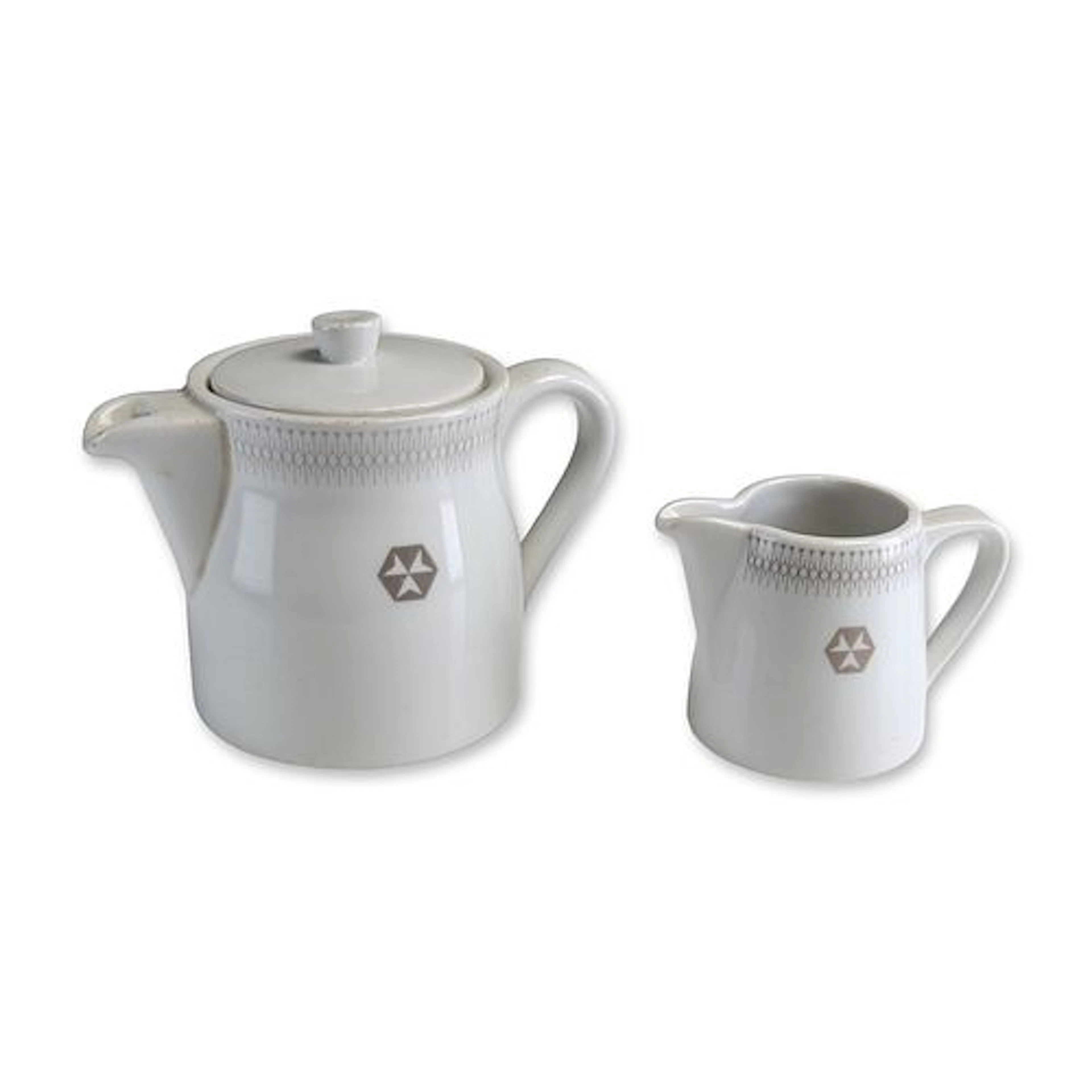 2pc Bauscher Weiden German Porcelain Lidded Teapot w/ Creamer