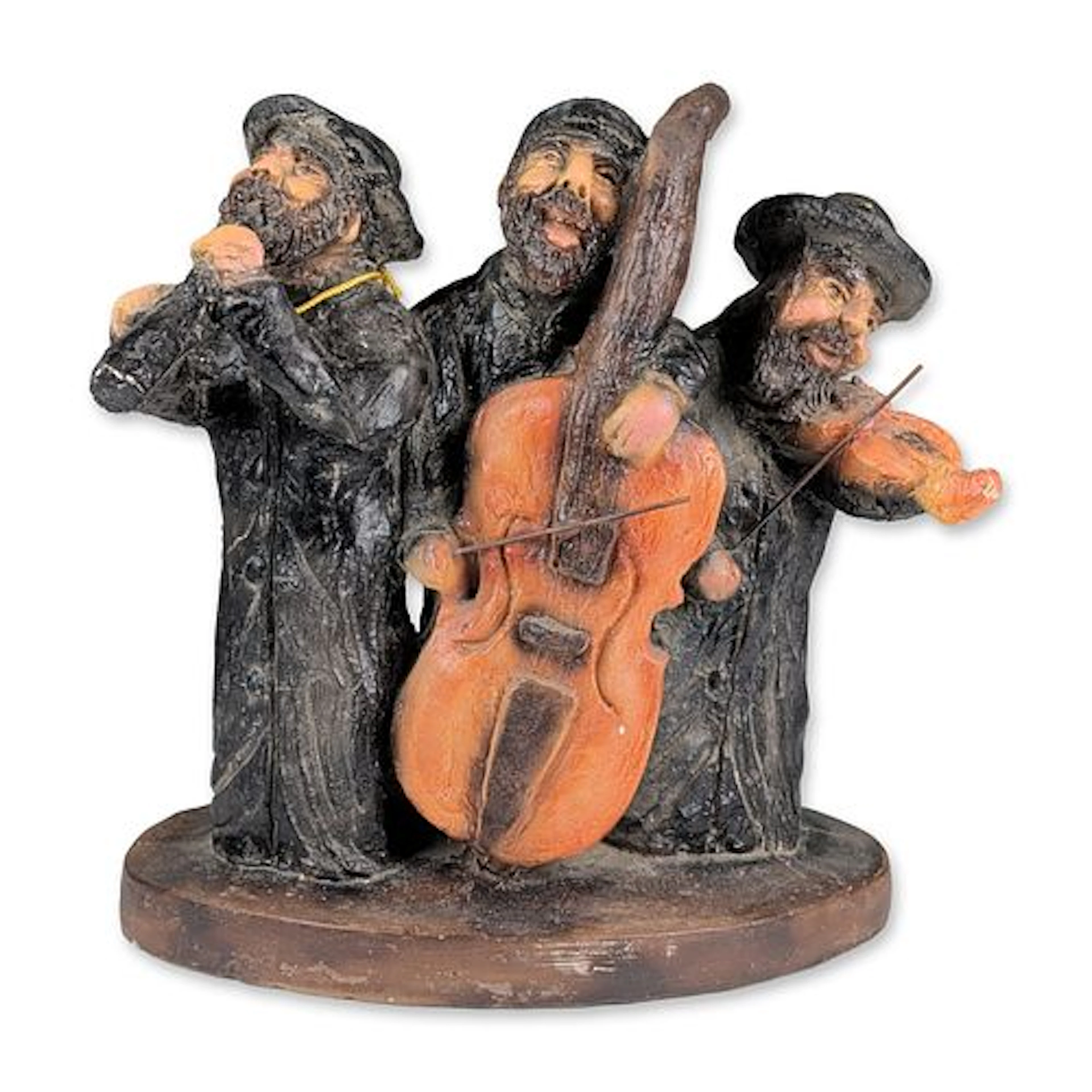 Vintage Klezmer Musician Figurine Group, Traditional Jewish Folk Art Judaica