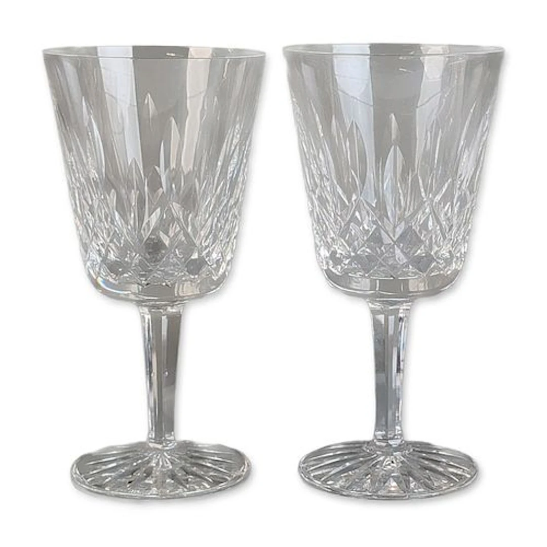 Pair of Waterford Crystal Water Goblet, Lismore