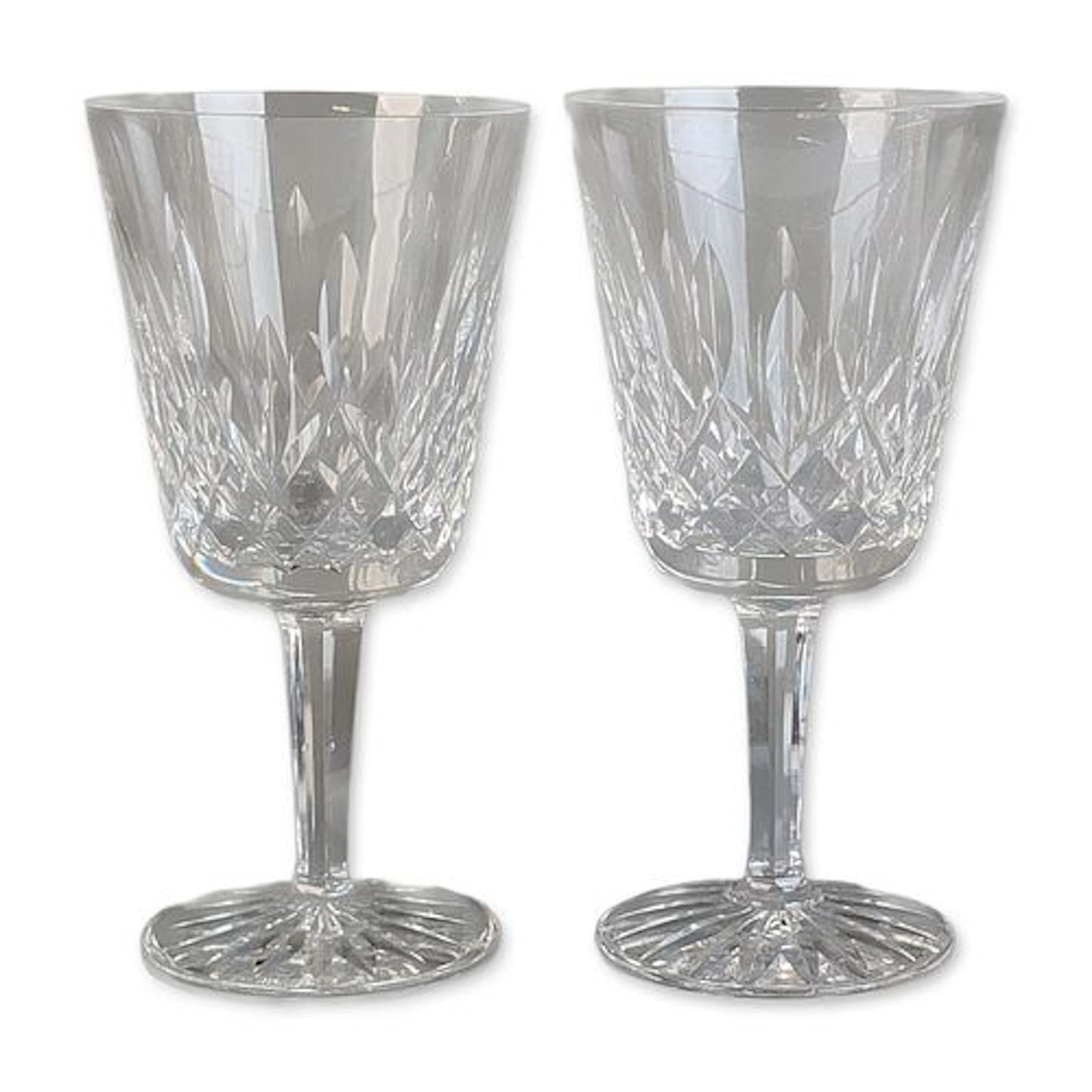 Pair of Waterford Crystal Water Goblet, Lismore