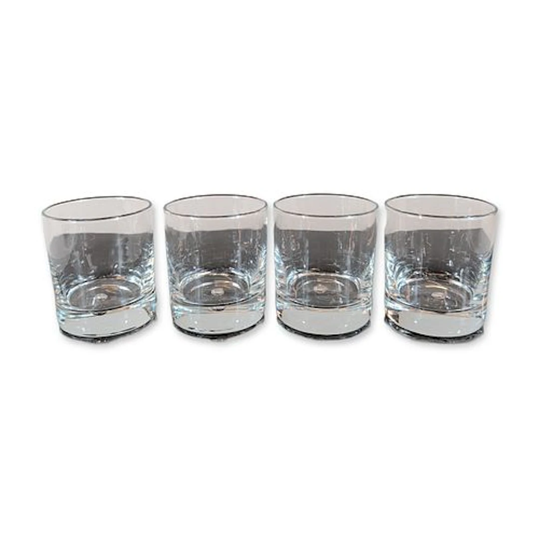 4pc Pasabahce Turkey Crystal Old Fashioned Glasses