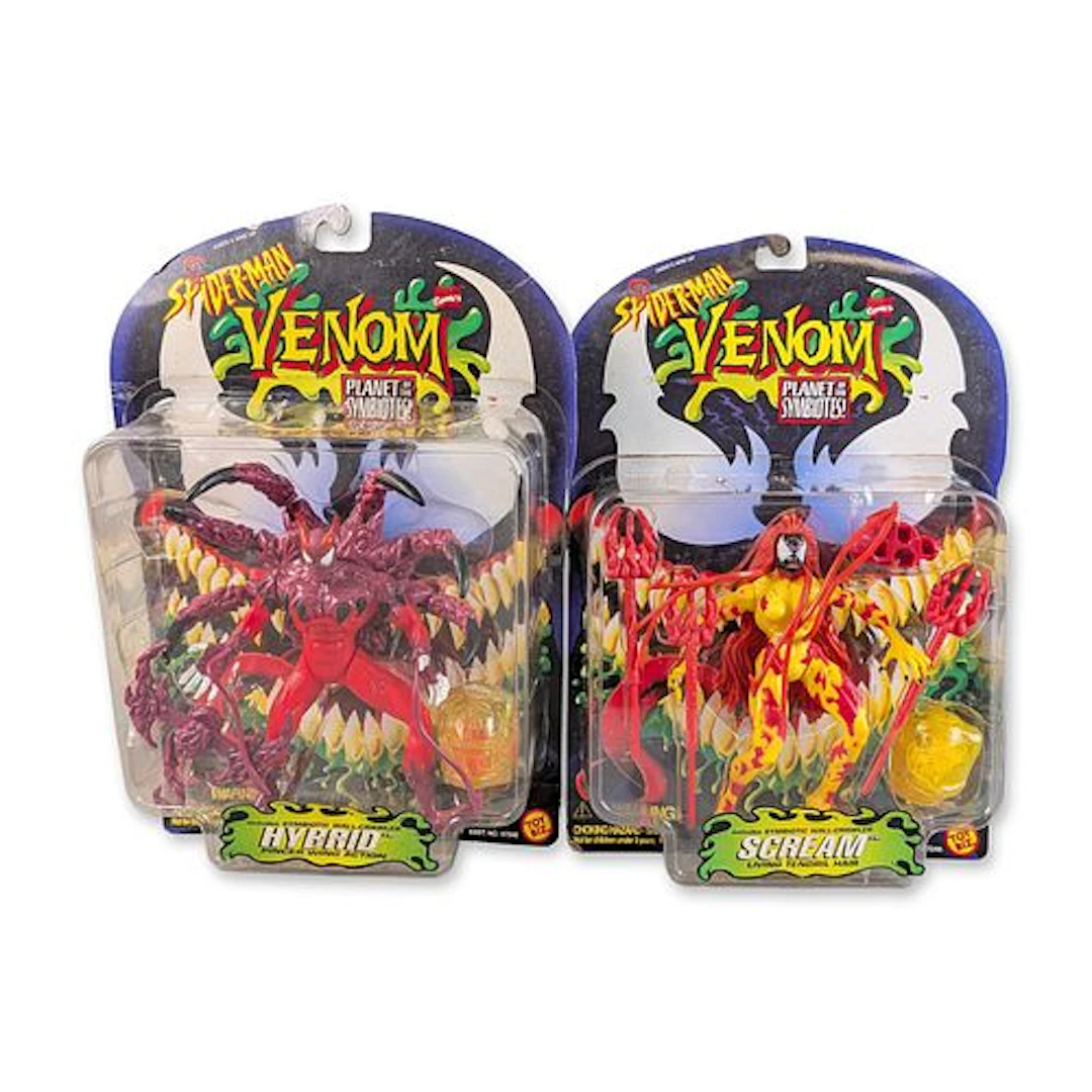 2pc Toy Biz Marvel Comics Spider-Man Venom Planet of the Symbiotes Figurines