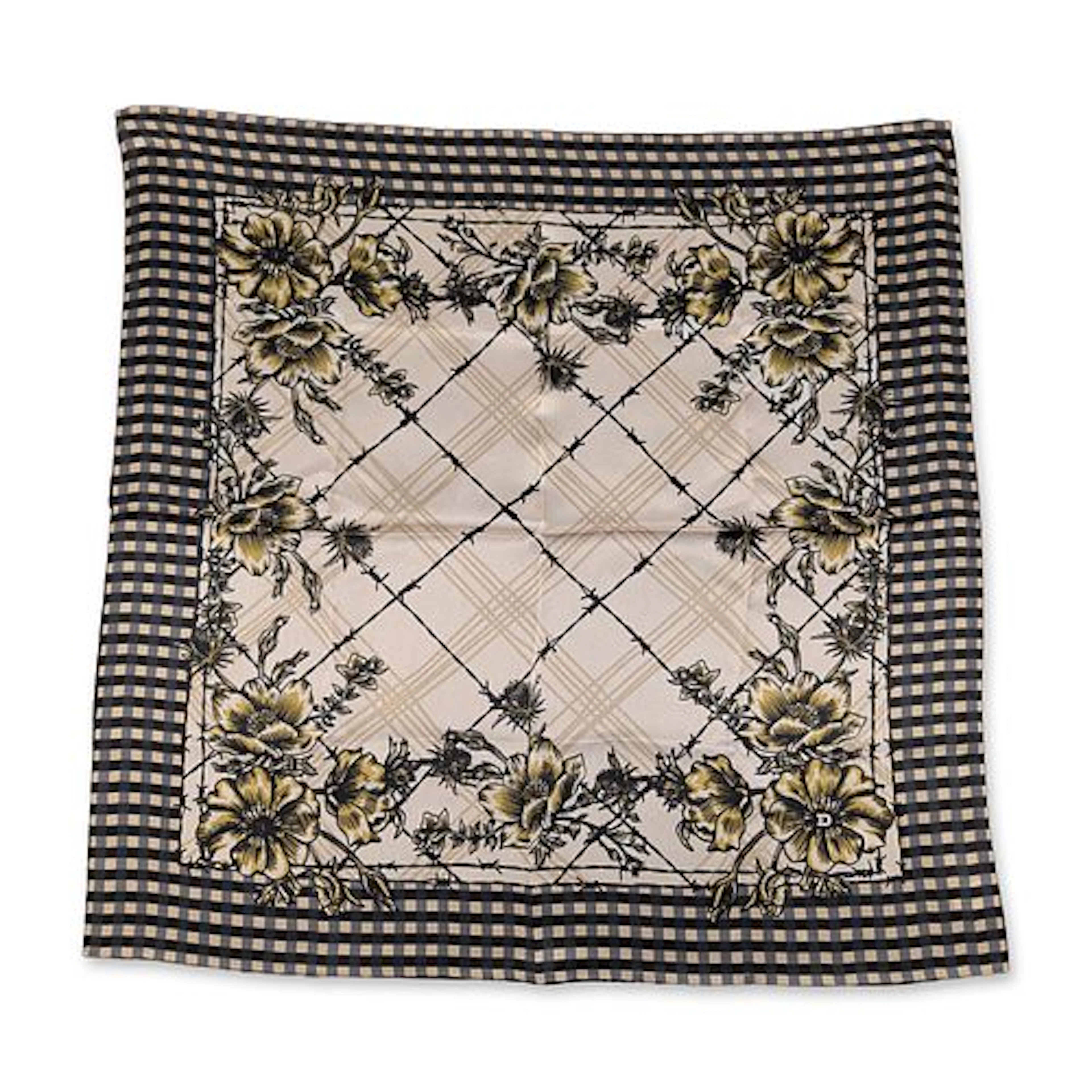 Double D Ranch Silk Petro Plaid Western Square Scarf
