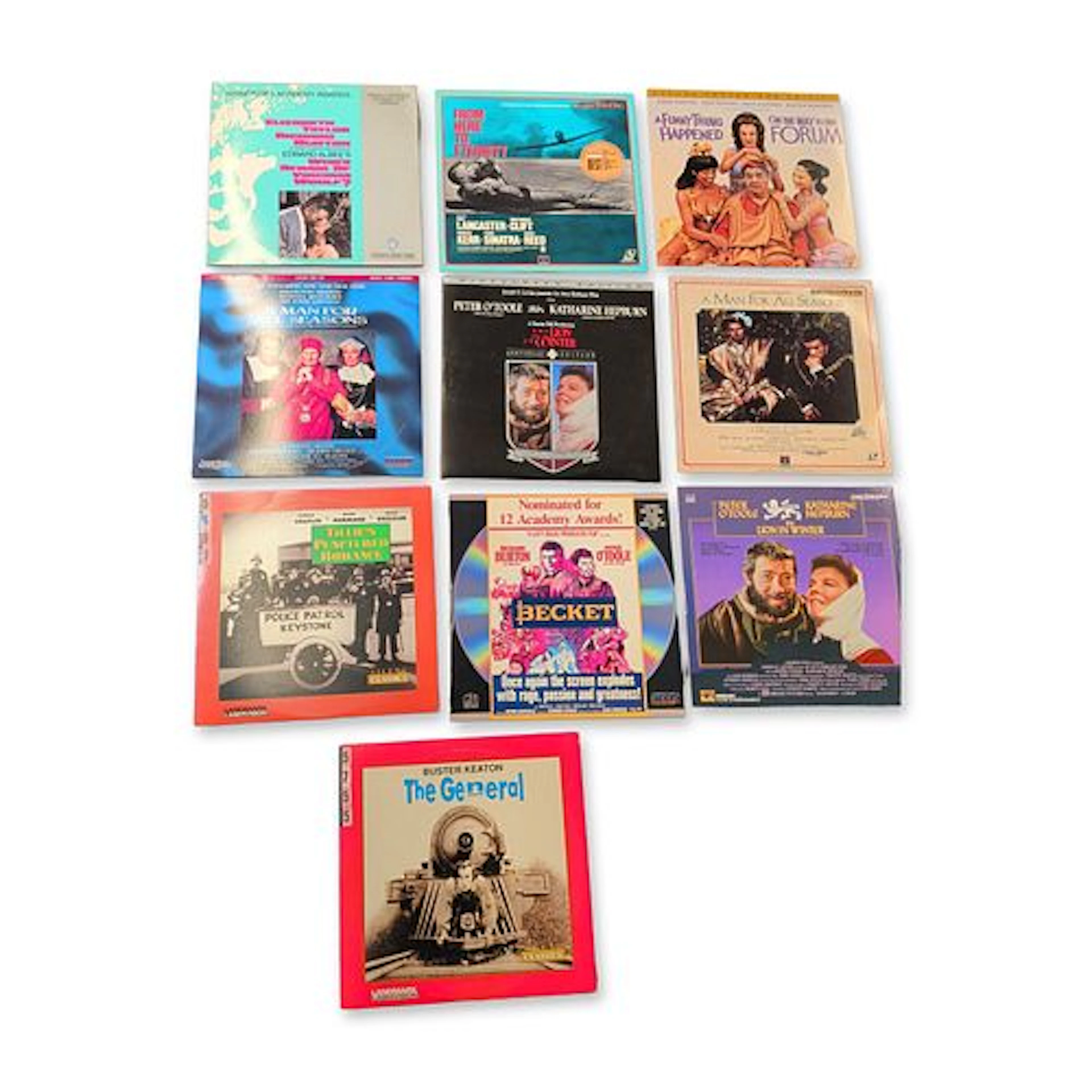 A Collection of Ten Vintage LaserDiscs Featuring Classic and Silent Films