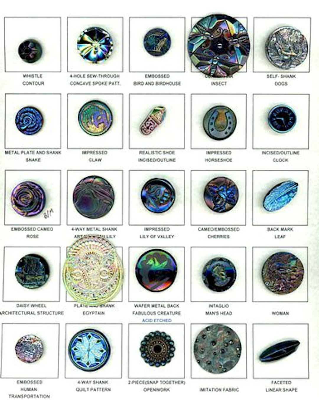 A CARD OF DIVISION 1 AND 3 ASSORTED BLACK GLASS BUTTONS