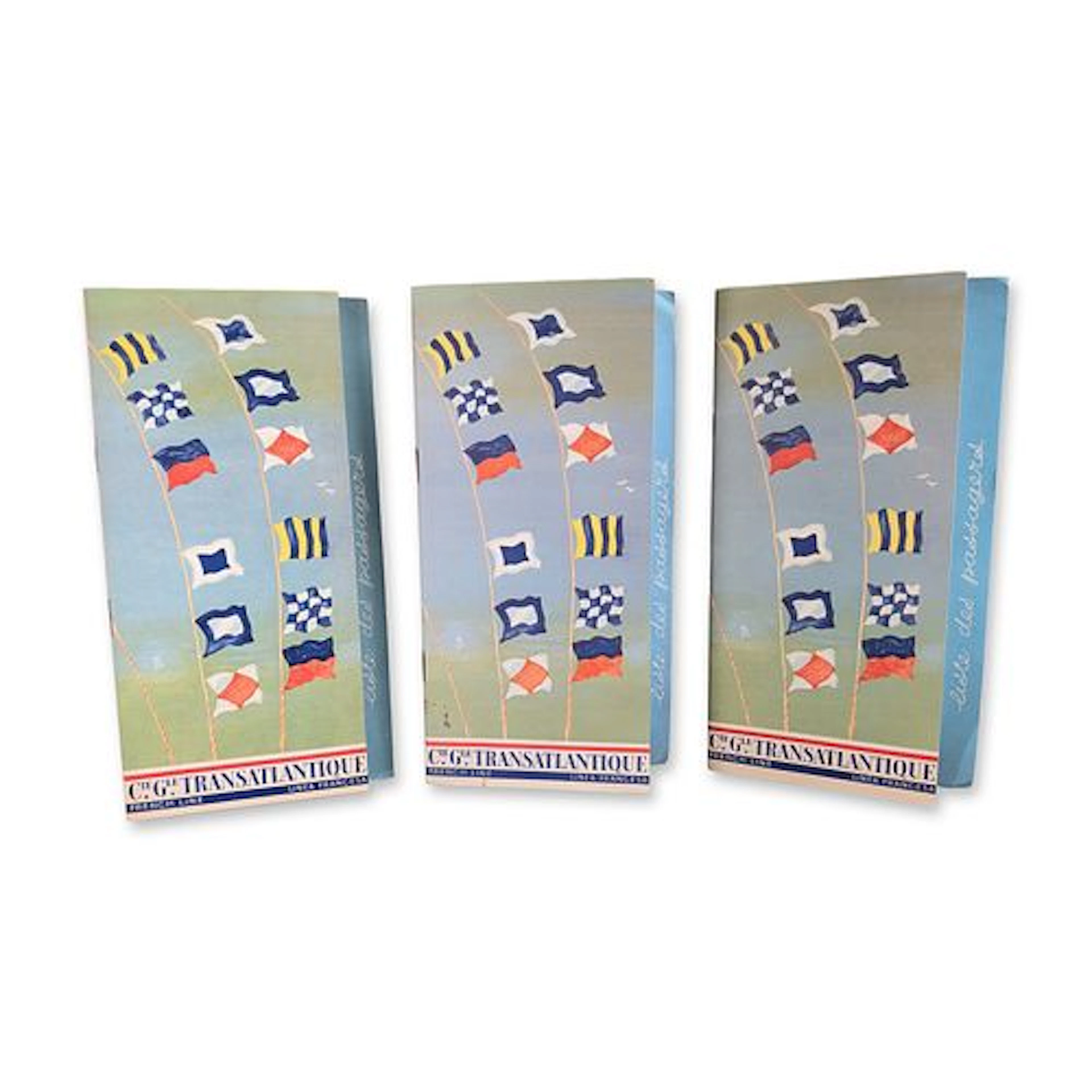 3pc French Line SS France Passenger Lists 1963