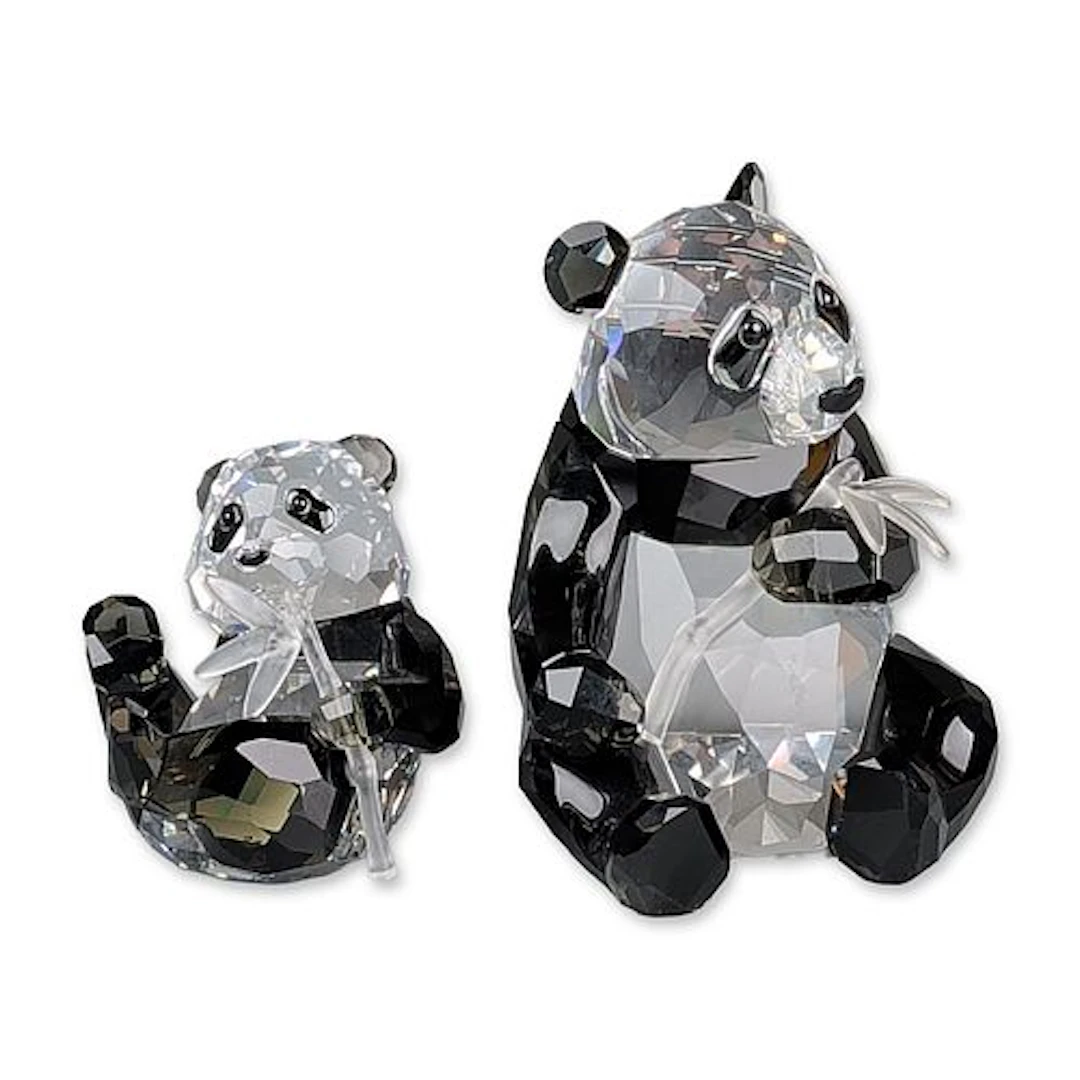 Swarovski Crystal Society 2008 Pandas Endangered Wildlife Figurines