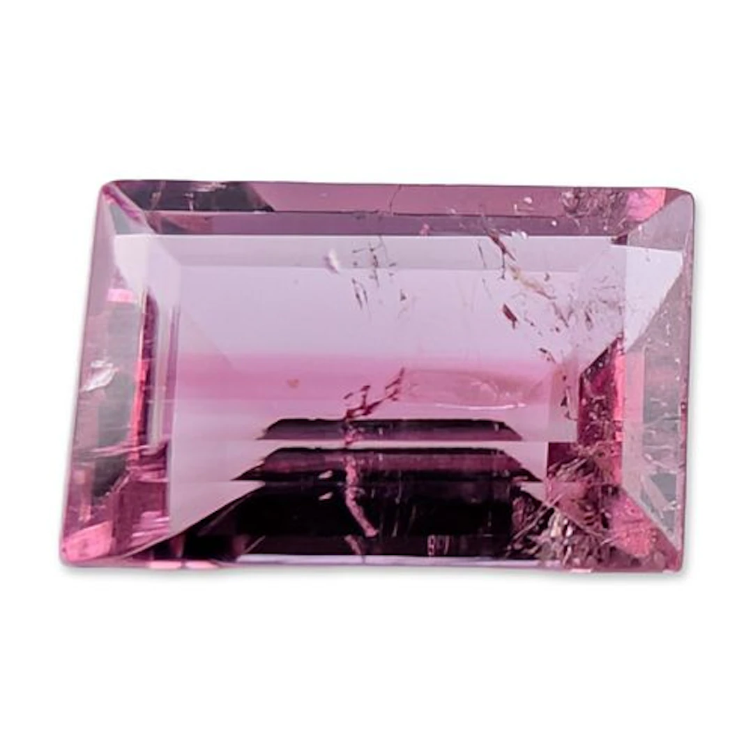Loose Rectangular Step Cut Pink Tourmaline Gemstone