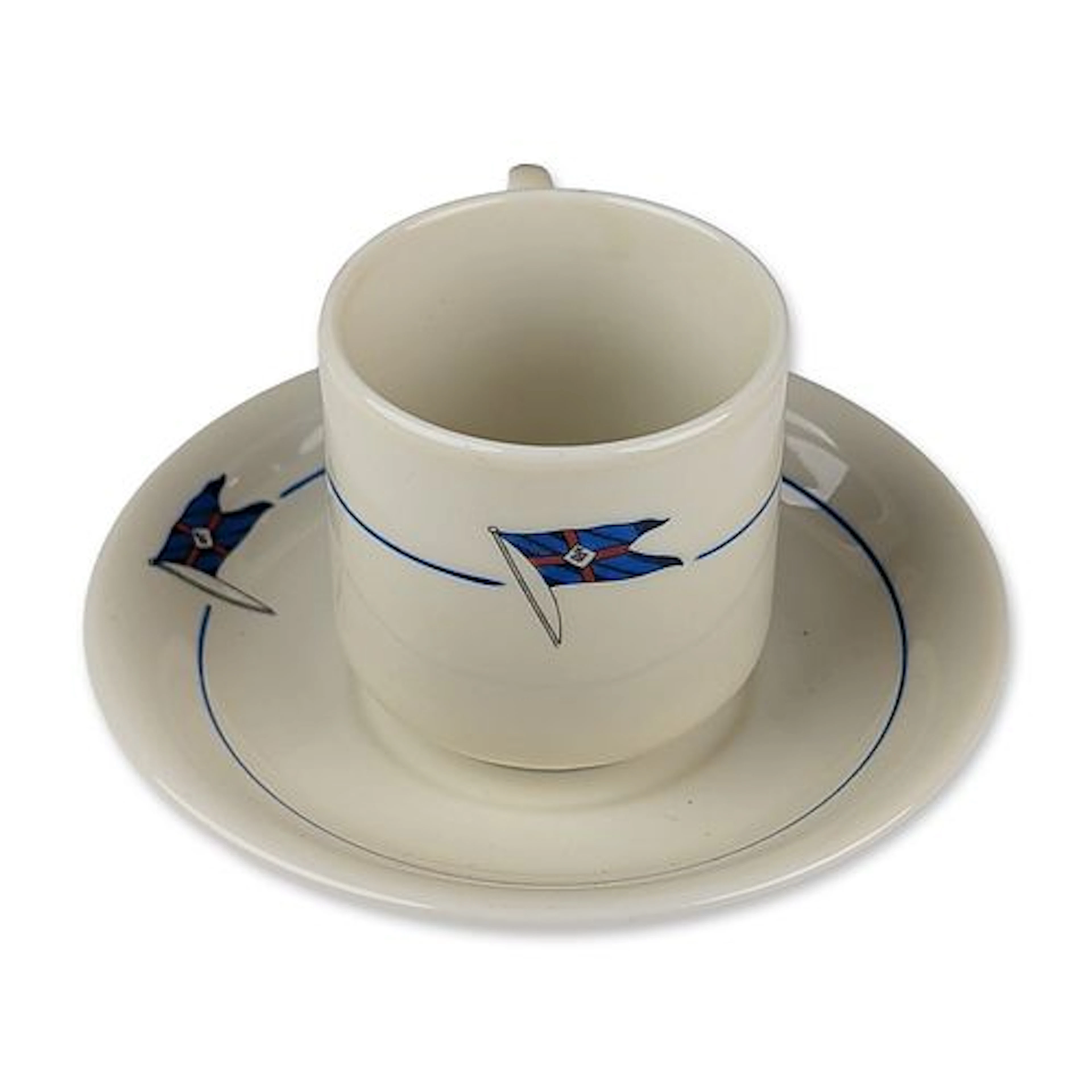 2pc Cerabel Compagnie Maritime Belge Porcelain Teacup and Saucer