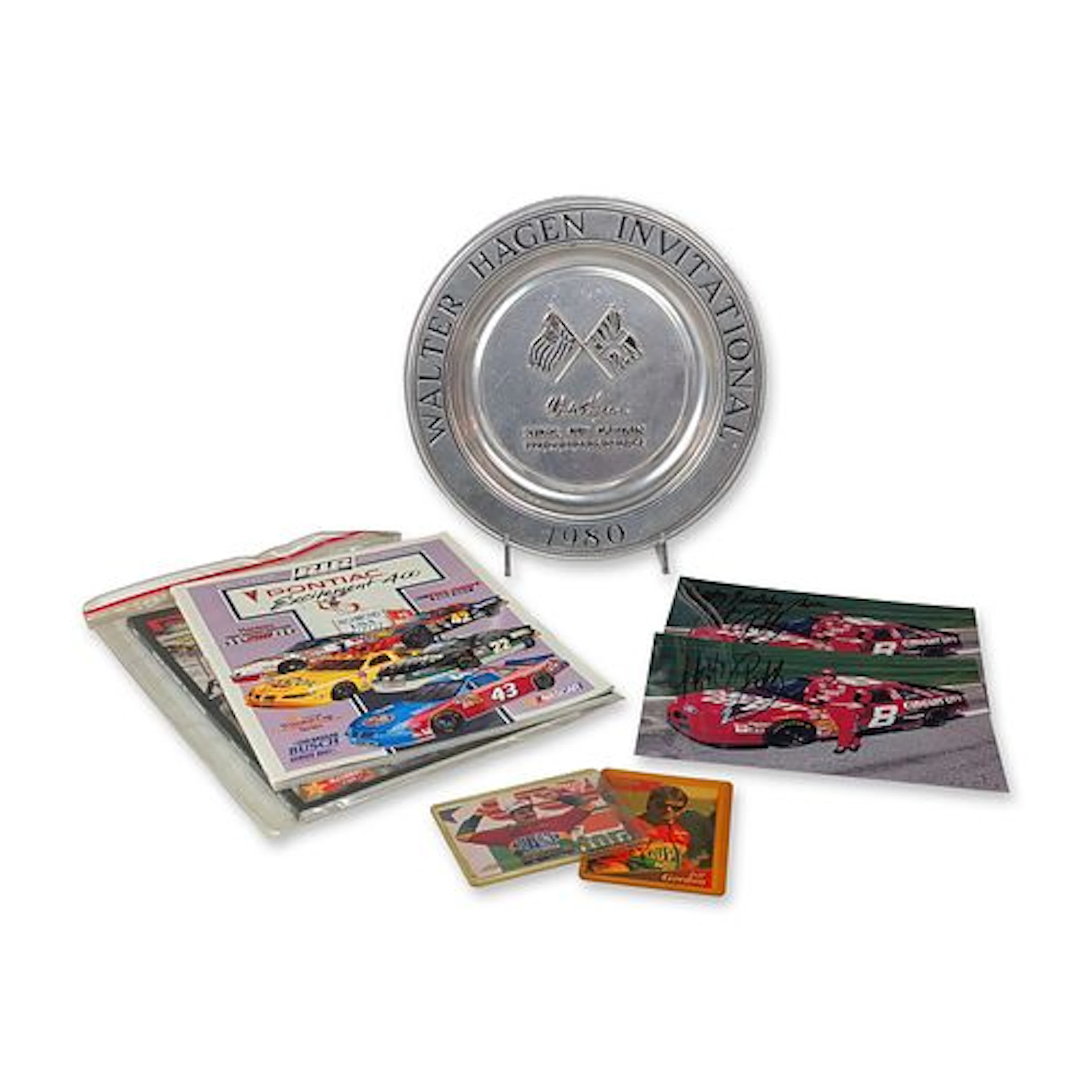 7pc NASCAR and Sports Memorabilia Collection Including Wilton Armetale