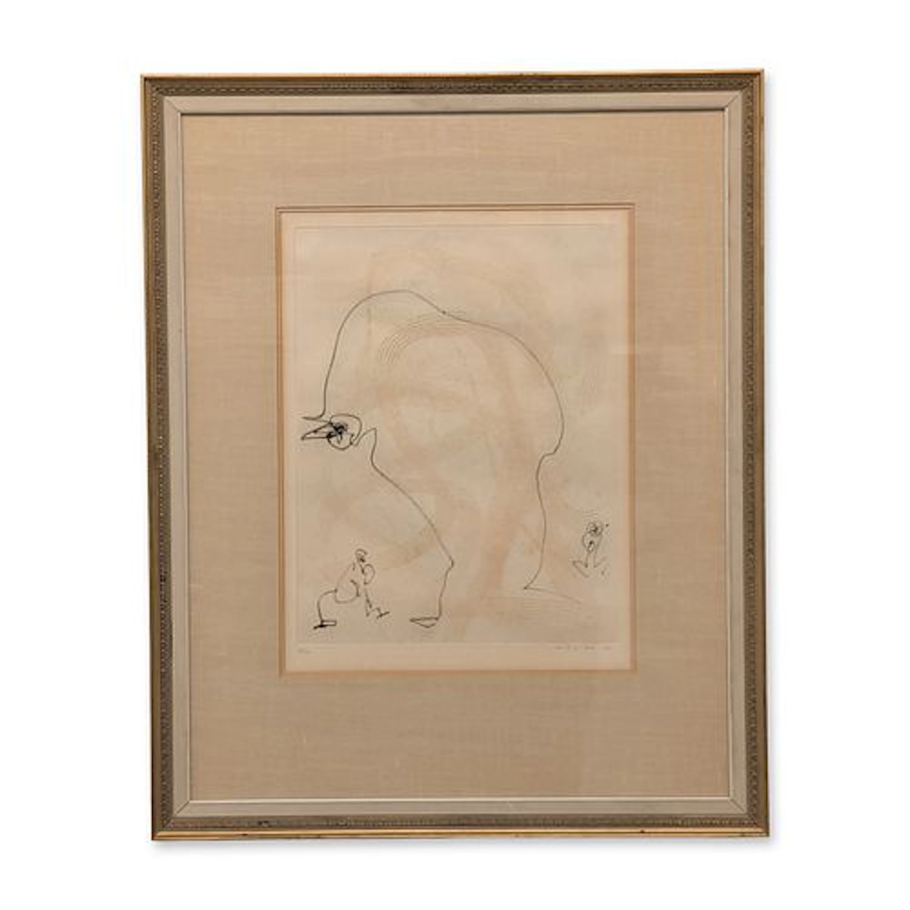Max Ernst (German, 1891-1976) Color Etching on Arches Paper, Bonjour, Signed