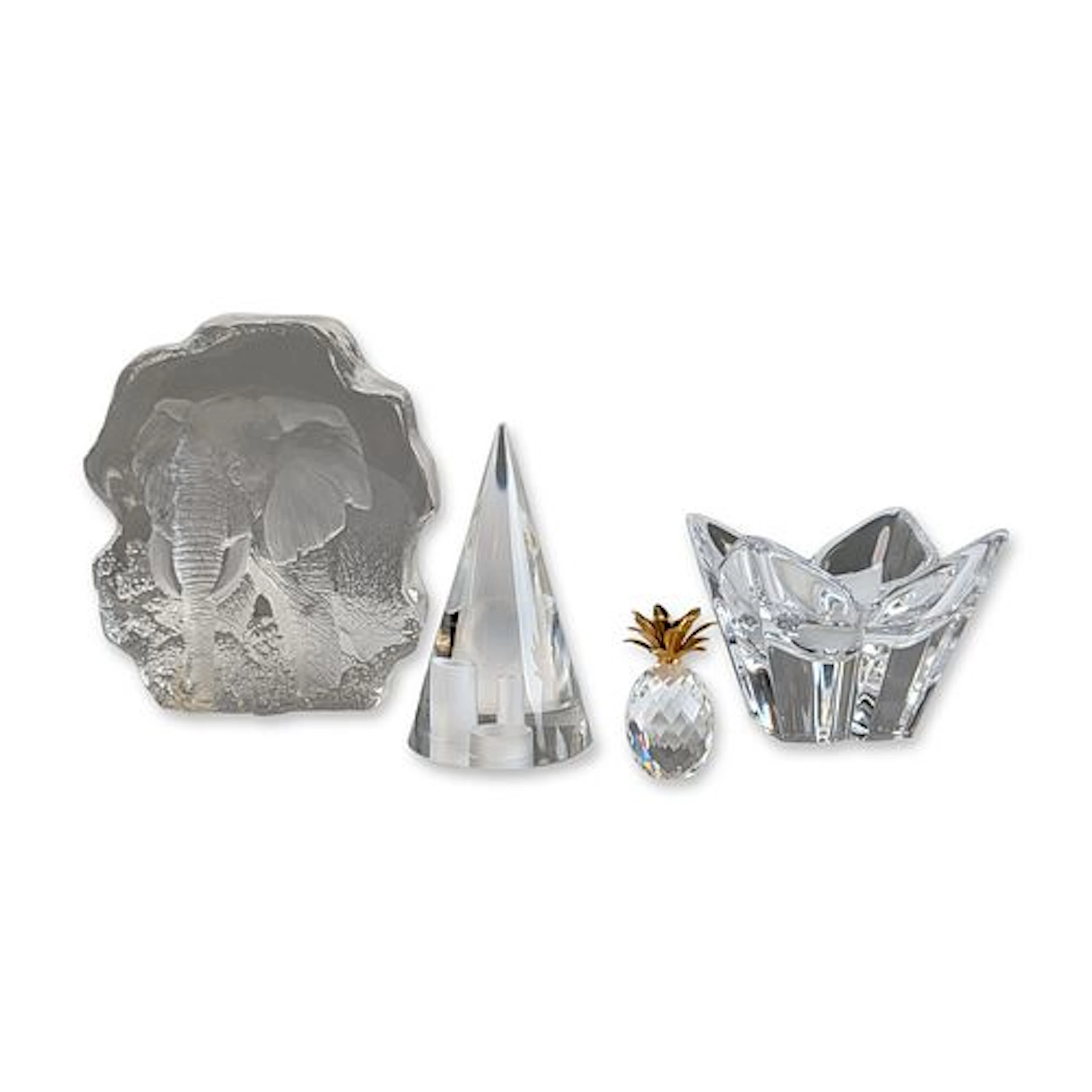 4pc Crystal Collection of Figurines and Bowl including Rosenthal