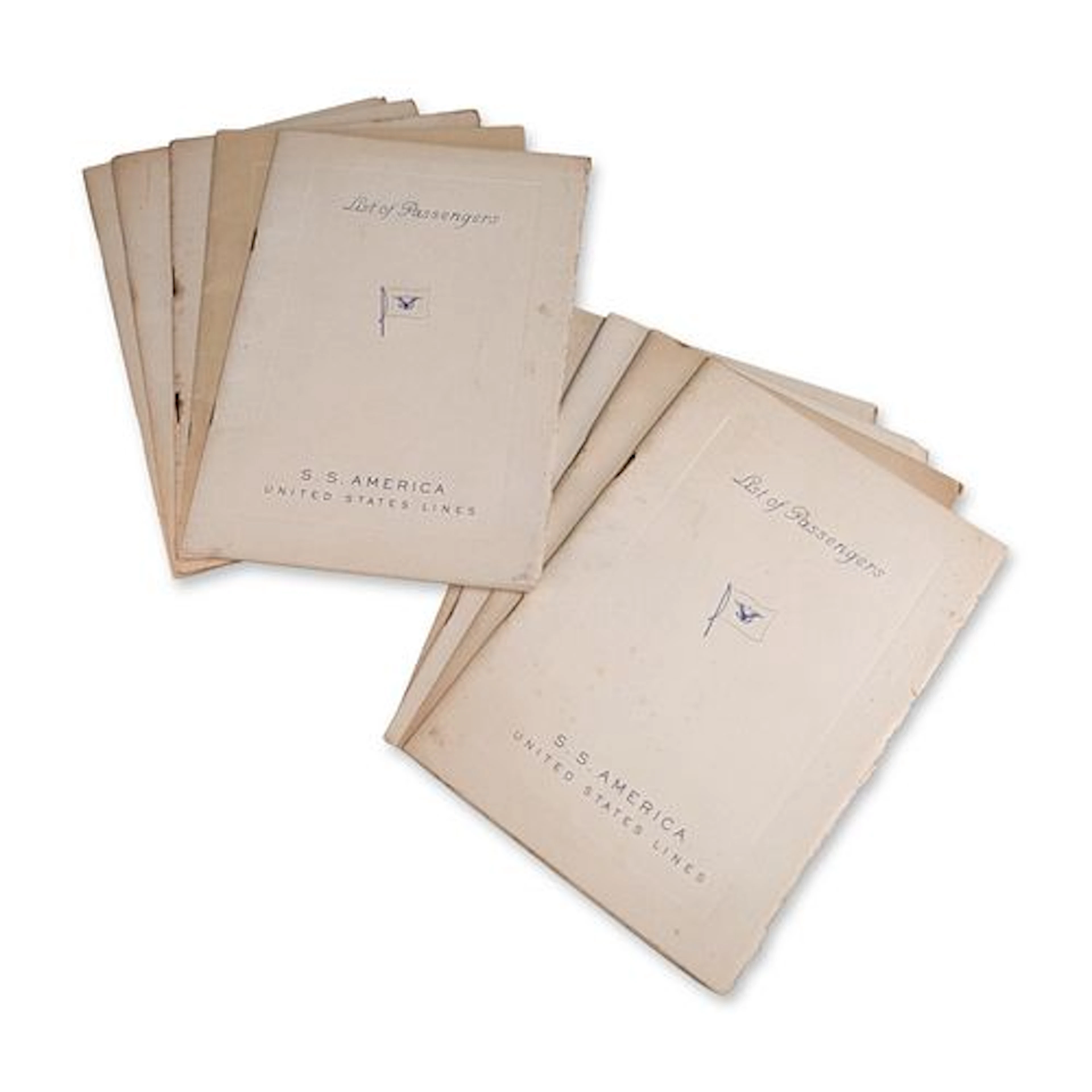 9pc S.S. America United States Lines 1950s Passenger List Booklets