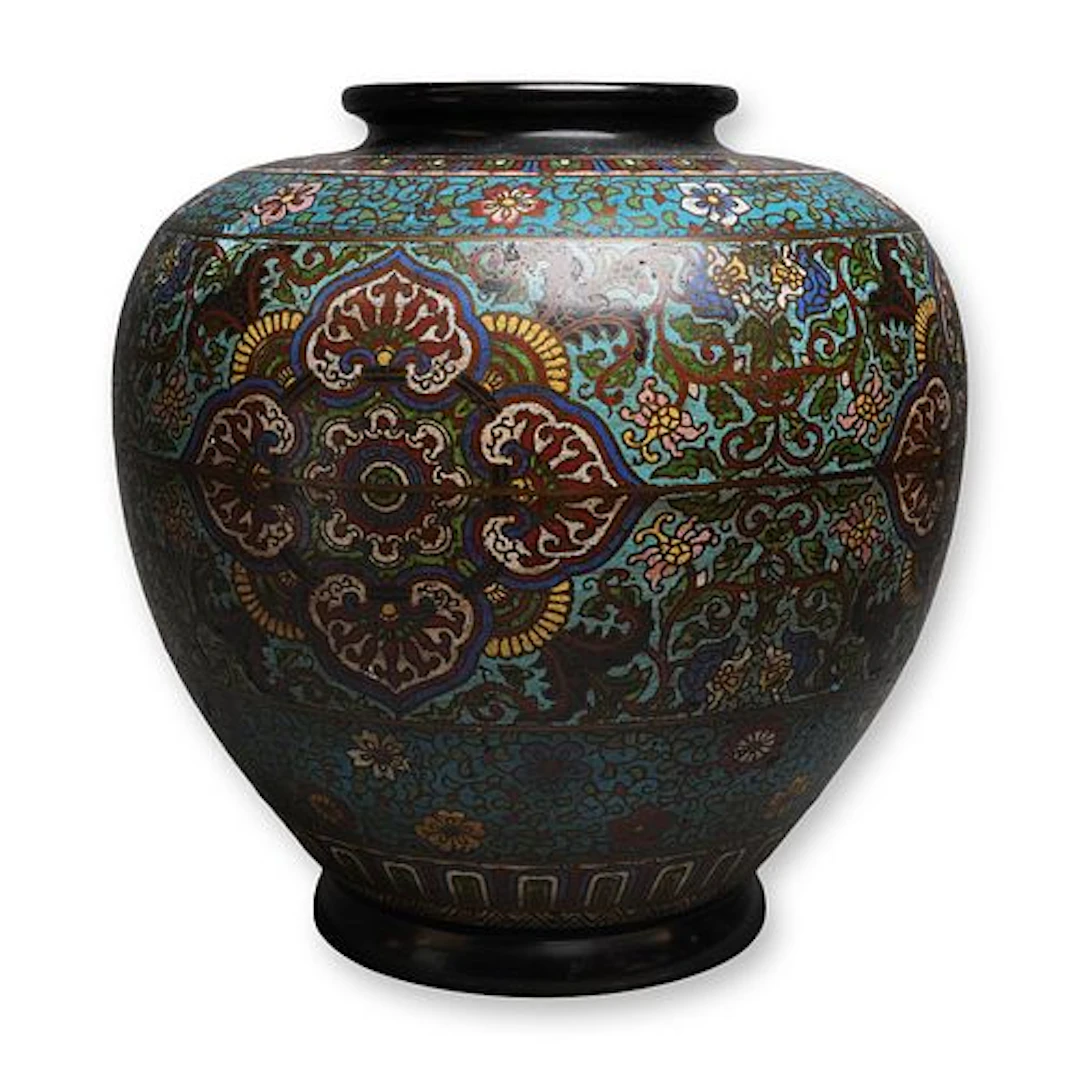 Japanese Champleve Bronze Jadiniere