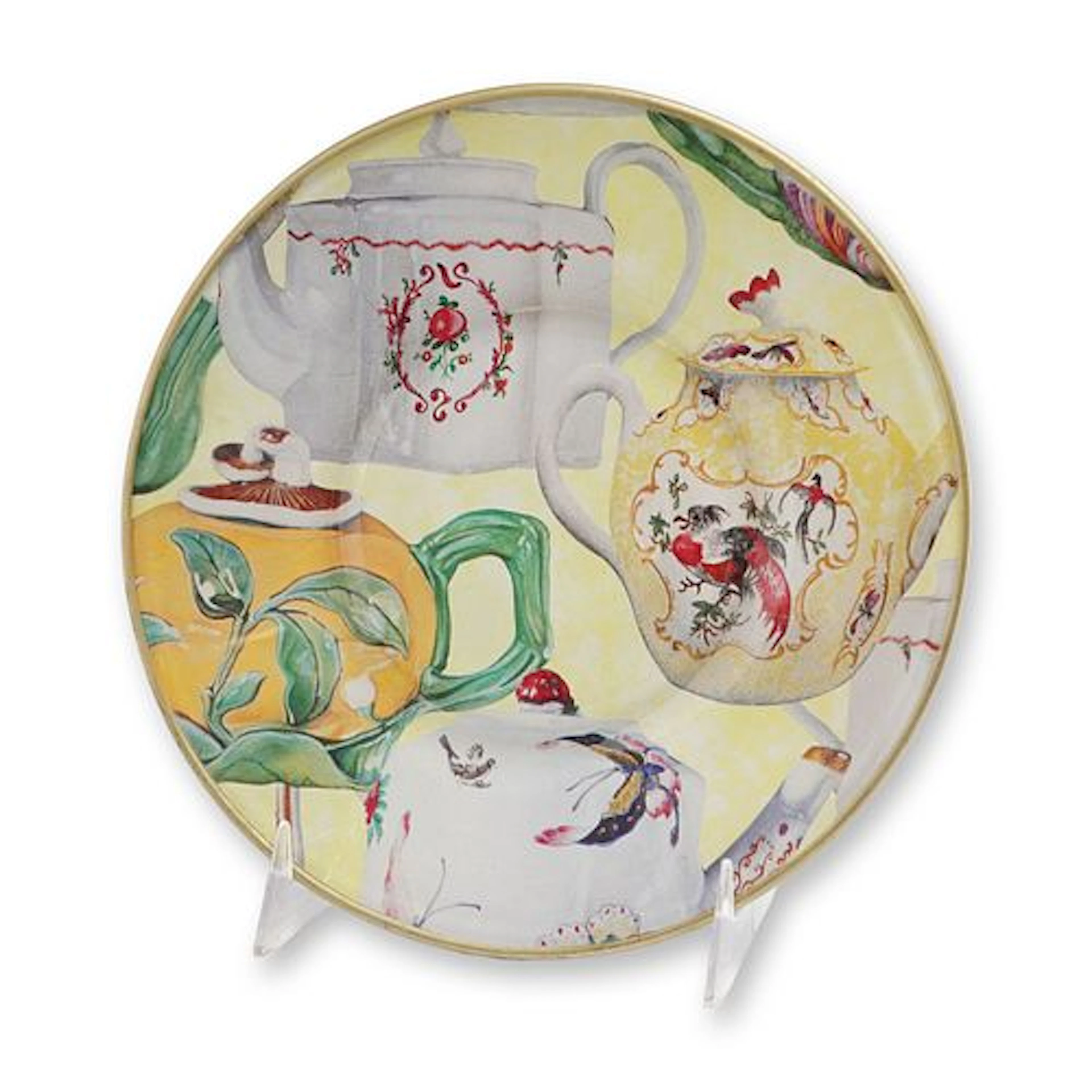 Marie Murray Handcrafted Decoupage Teapot Decorative Plate
