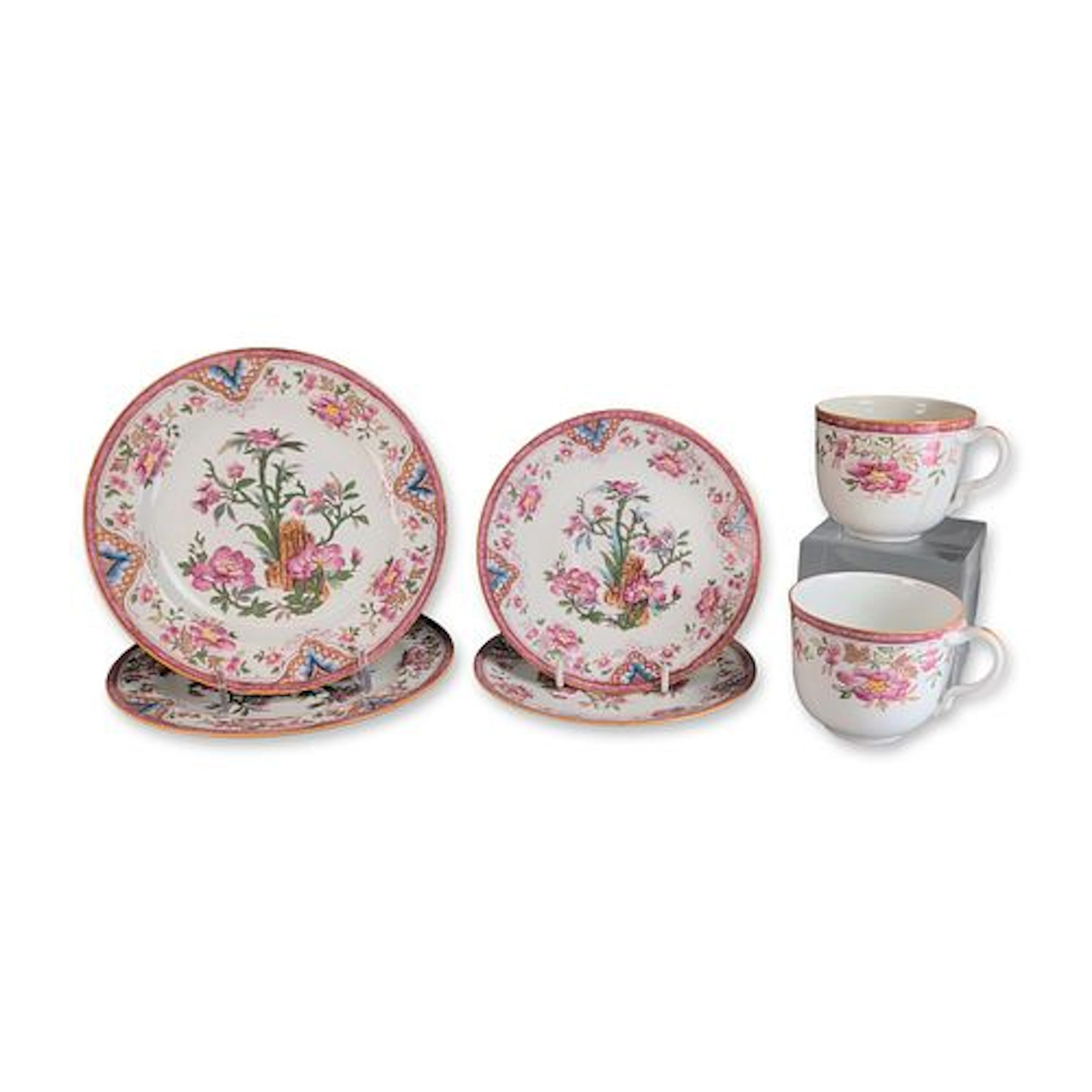 6pc Wedgwood England Chinoiserie Style Porcelain Tea Service